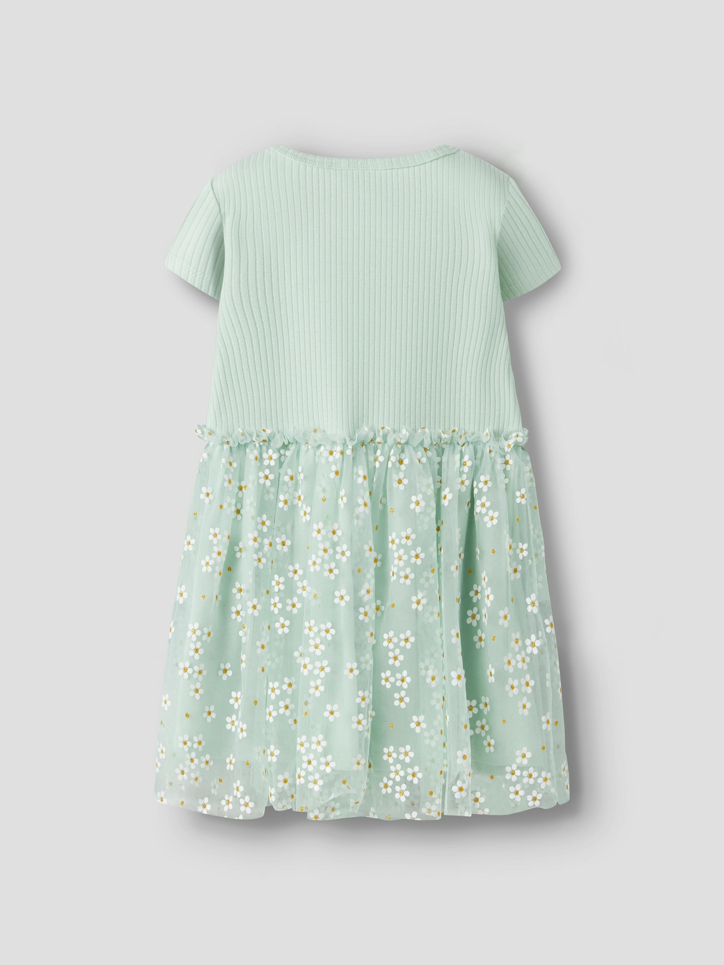 Name It Minikleid »NMFFLORAL SS DRESS« mit aufgesetztem Tüllrock im geblümten Glitzer-Alloverprint