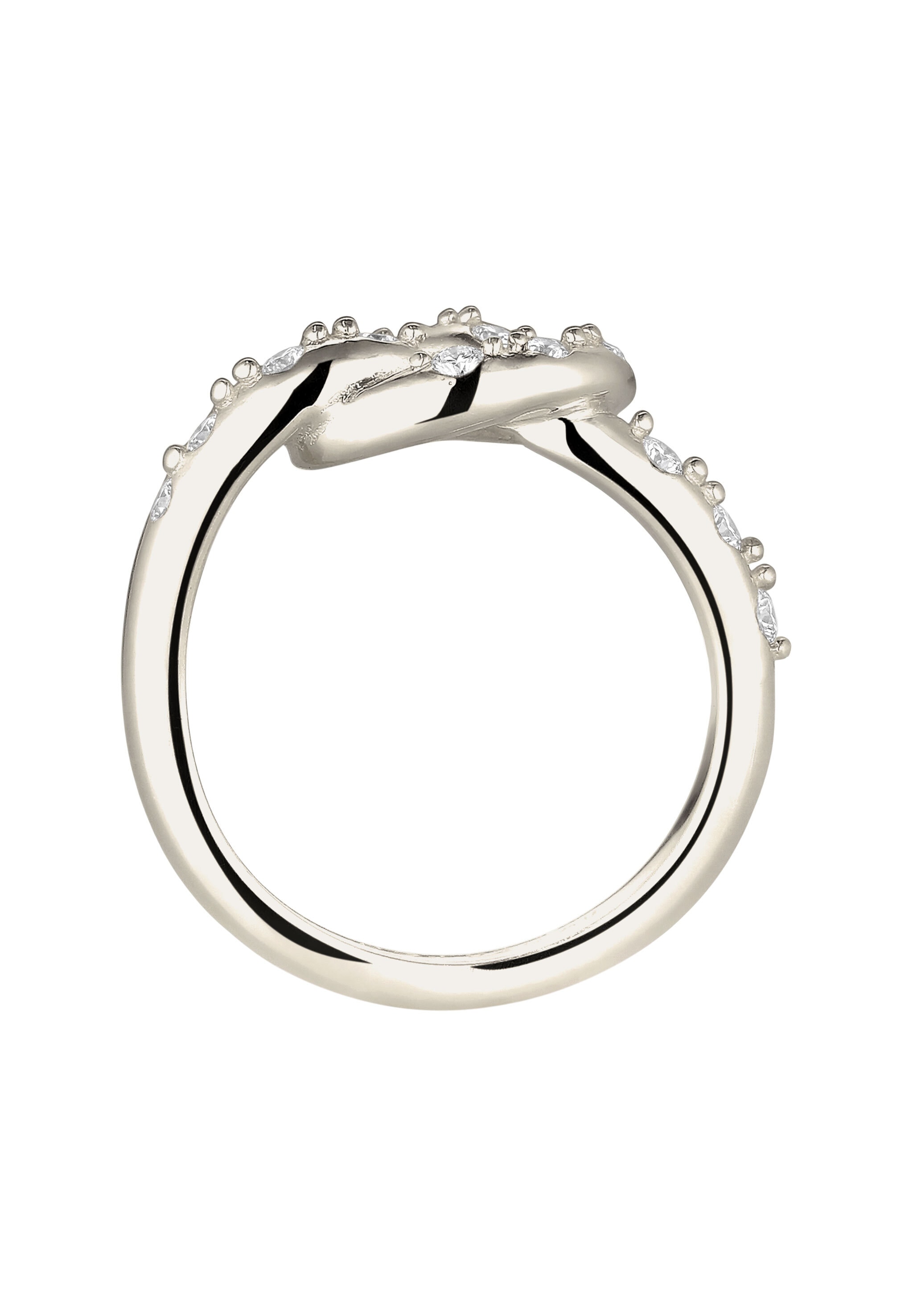 Elli Silberring »Ring Knoten mit Kristallen von Swarovski(R)925 Sterling Silber«