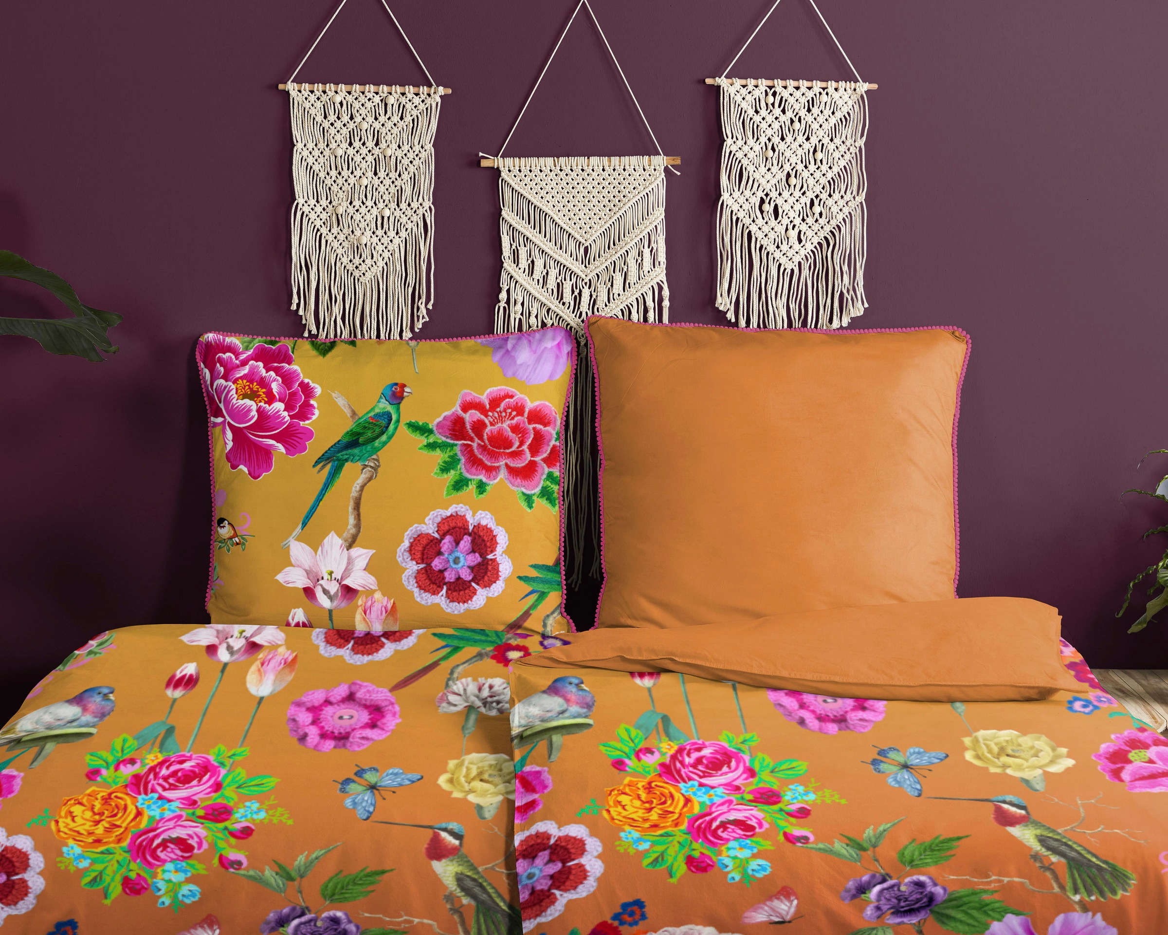 good morning Wendebettwäsche »Suzy«, Baumwolle, Perkal, 135x200, Reißverschluss, Wendeoptik, Bunt, Blumen