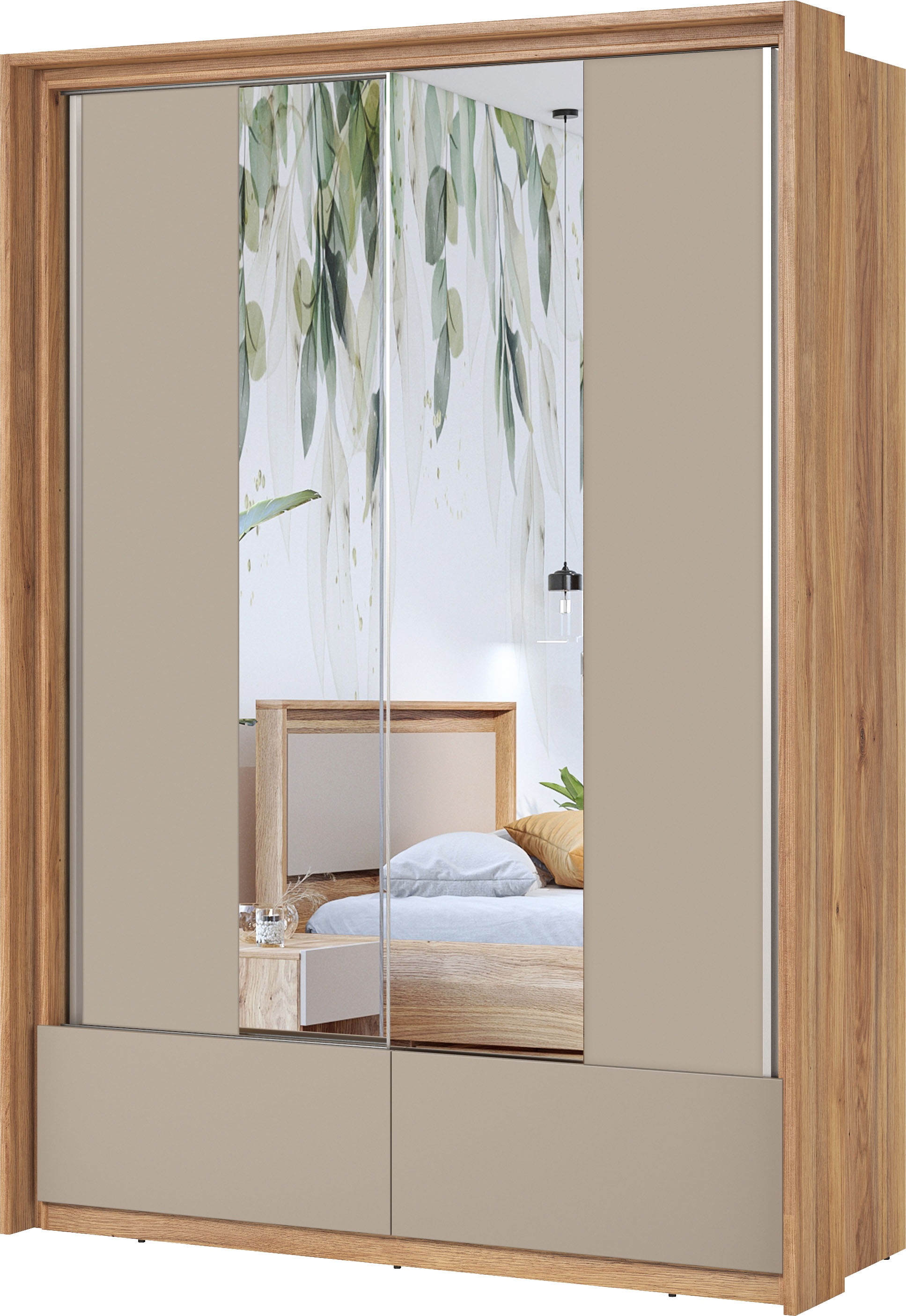 Home affaire Schwebetürenschrank "Wharton, Breite 159 oder 209 cm, Kleiders günstig online kaufen