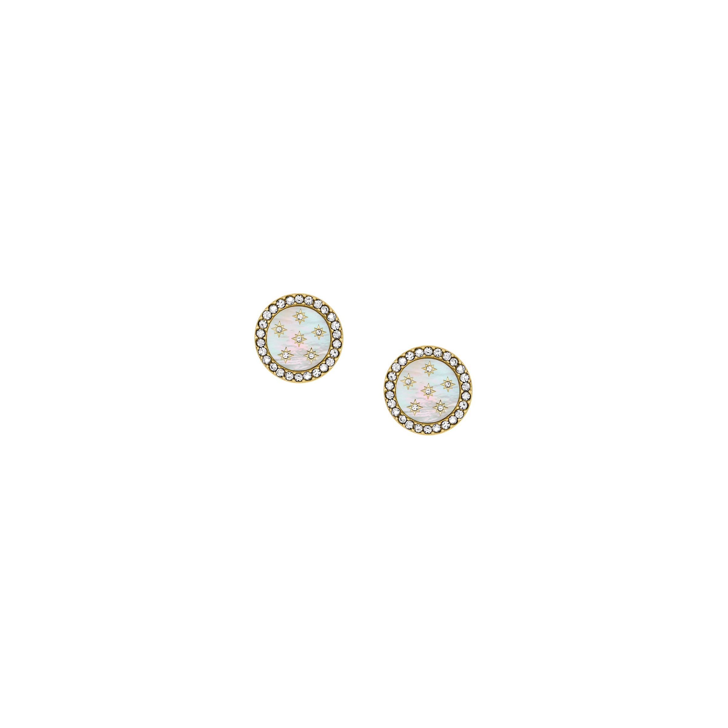 Fossil Paar Ohrstecker »Schmuck Geschenk Edelstahl JEWELRY, JF04868710«, mit Glasstein - mit Perlmutt