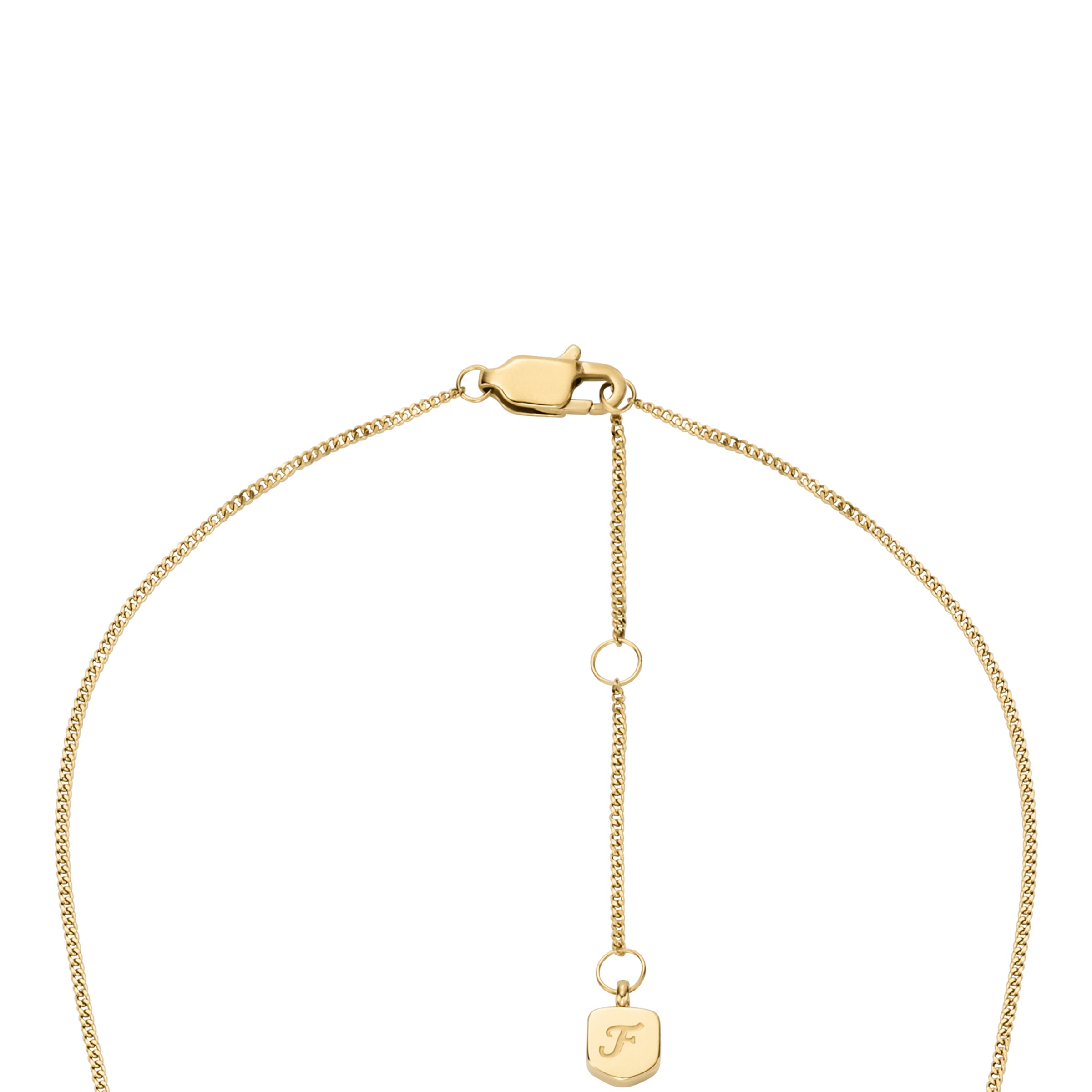 Kette mit Anhänger FOSSIL "Schmuck Geschenk Edelstahl SUTTON Schmetterling", gold (gelbgoldfarben, kristallweiß), Halsketten, Damen, Edelstahl, L: 45,5 B: 1mm, mit Glasstein, B:1mm 4