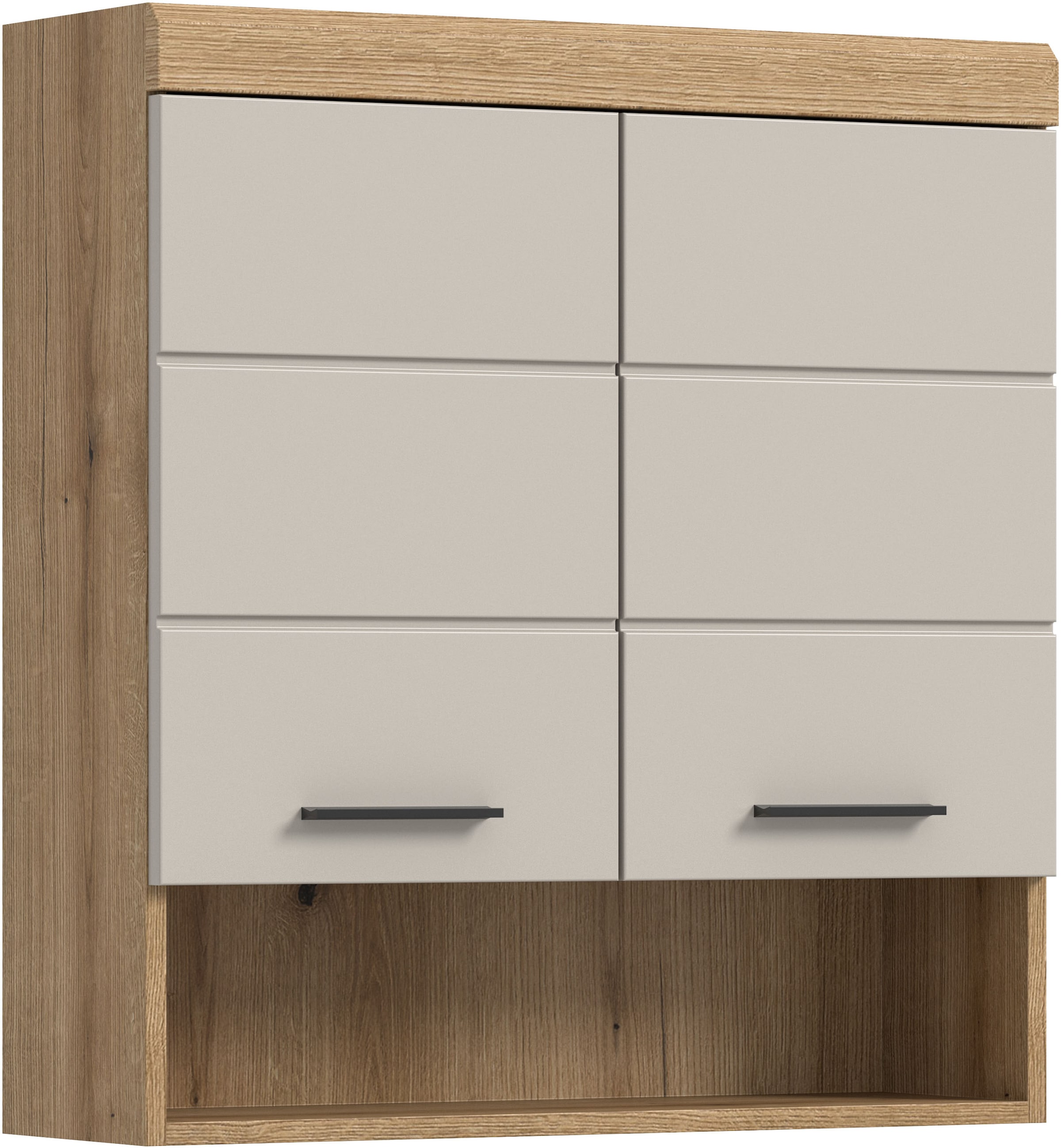 welltime Hängeschrank "SIENA, Breite 74cm, 2 Türen, 1 offenes Fächer, MDF-Front" TOPSELLER, in verschiedenen Farben erhältlich, Badmöbel, Badschrank, Schrank, Bad