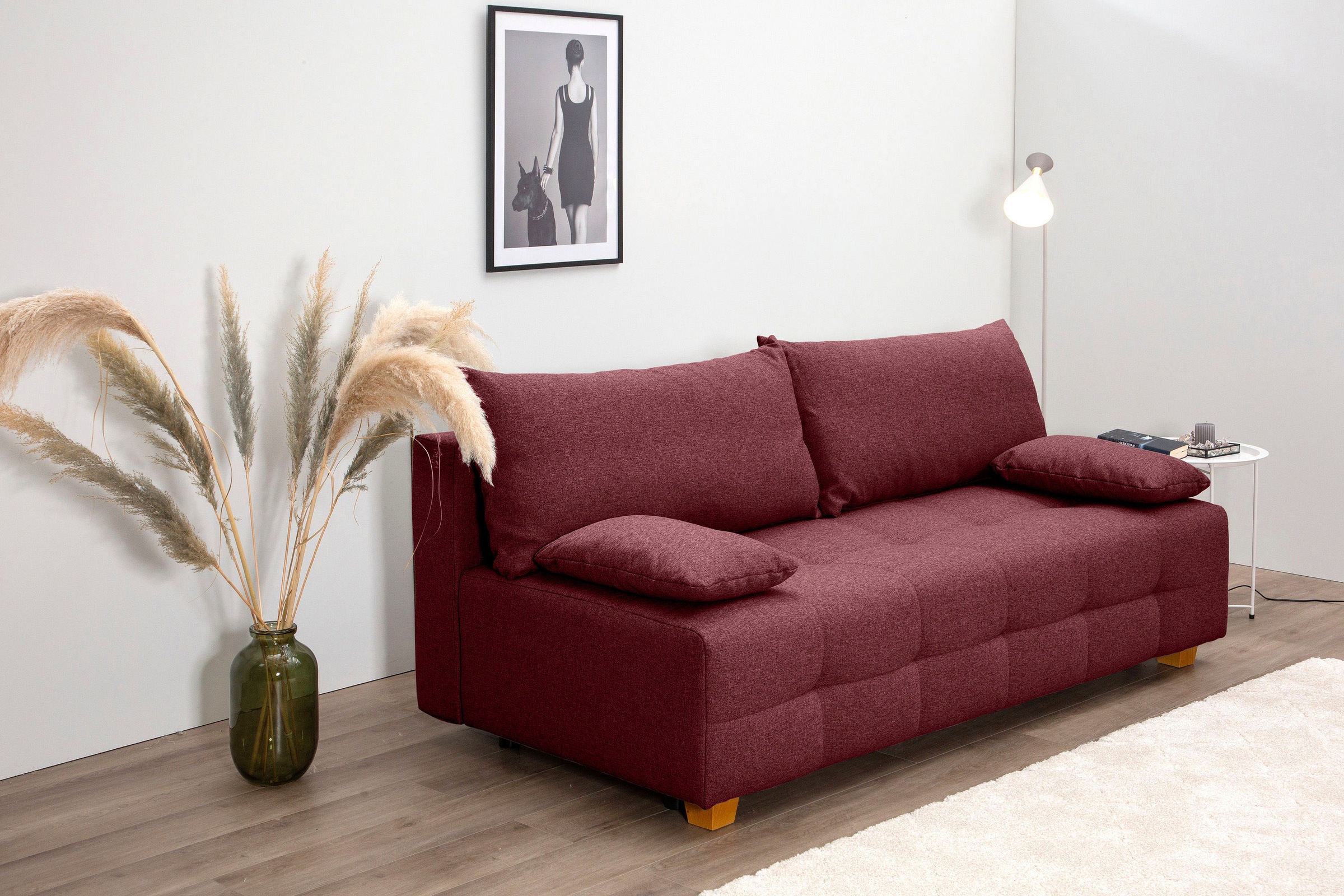 COLLECTION AB Schlafsofa »Bella«, Schlafsofa,Bettkasten,Bonellfederkern,Rückenkissen,Armlehnenkissen