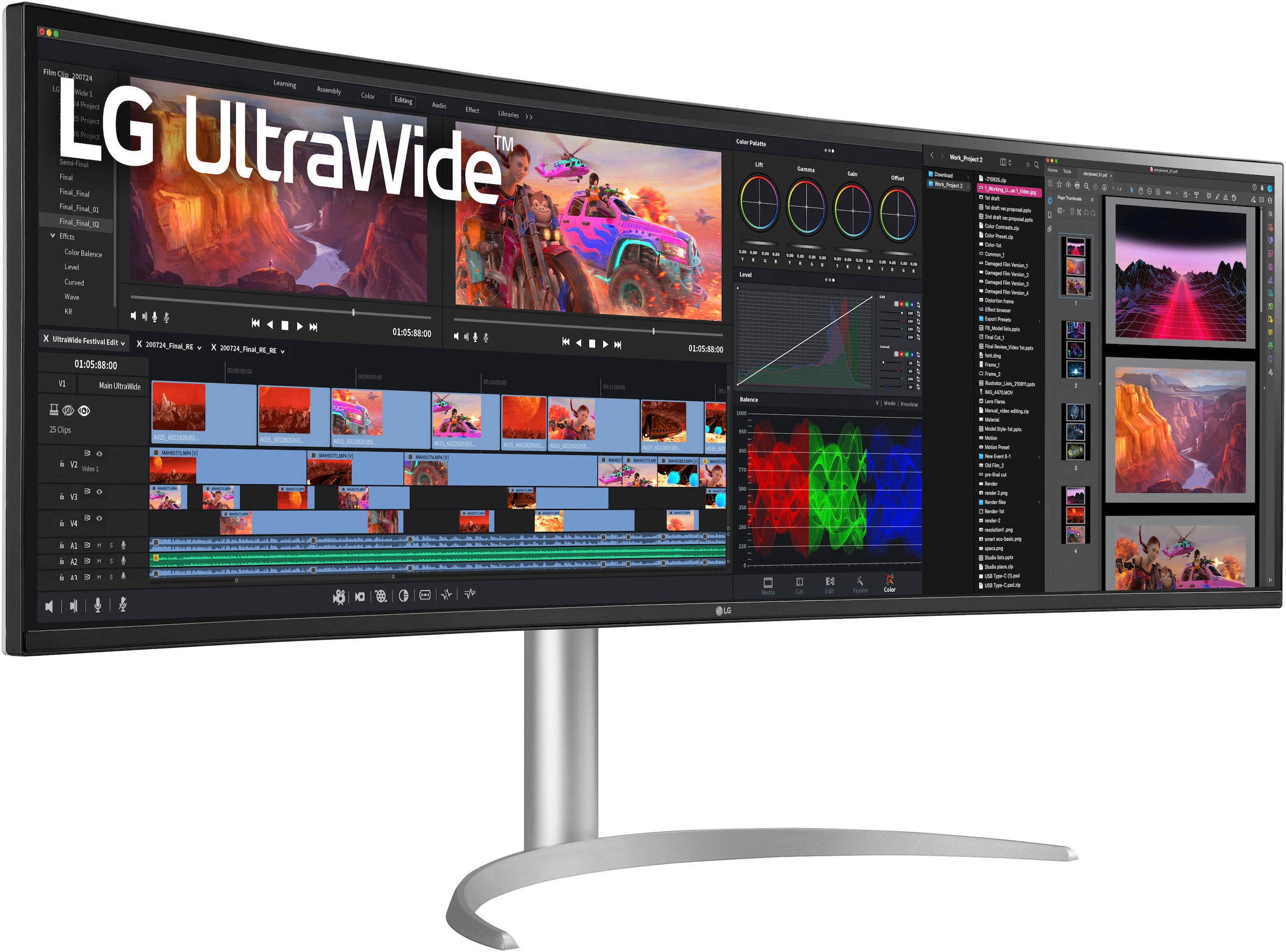LG LED-Monitor »49WQ95C-W«, 124 cm/49 Zoll, 5120 x 1440 px, DQHD, 5 ms Reaktionszeit, 144 Hz