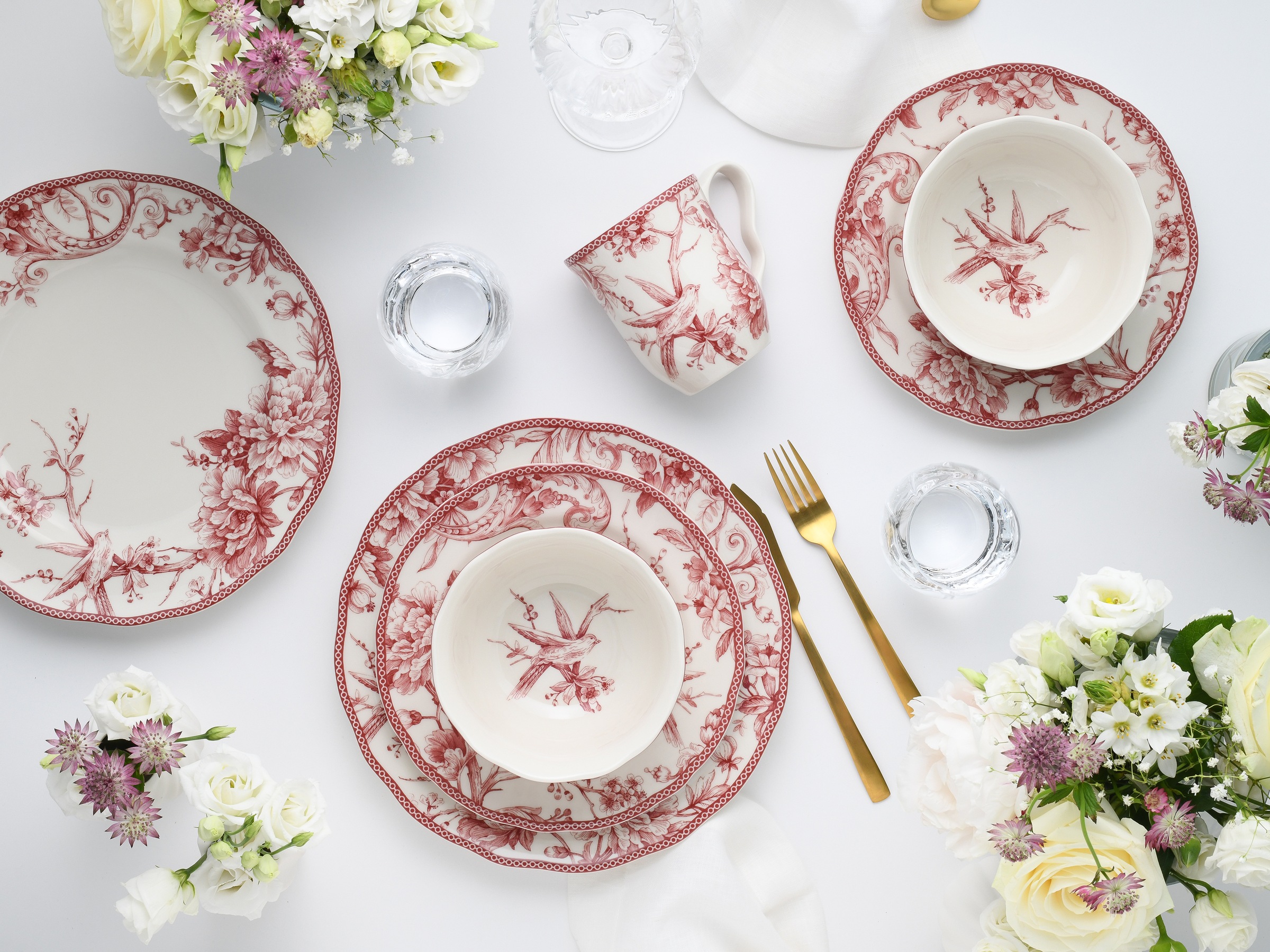 CreaTable Kombiservice »Adelaide, Service 16-tlg.« Nostalgischer Vintage Dekor, Elegante Form