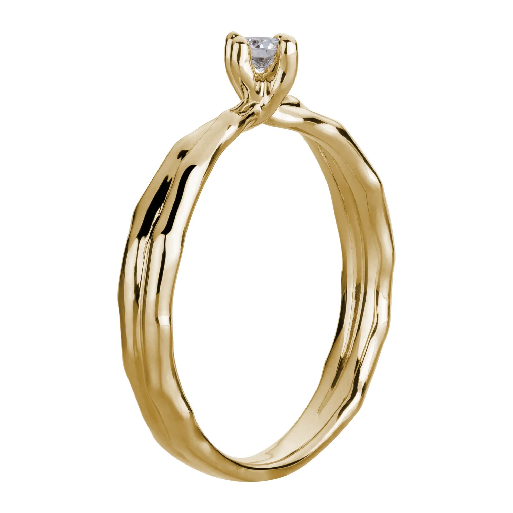 LYOMI Fingerring »585/- Gelbgold 1 synth. Diam. 0,10ct.«