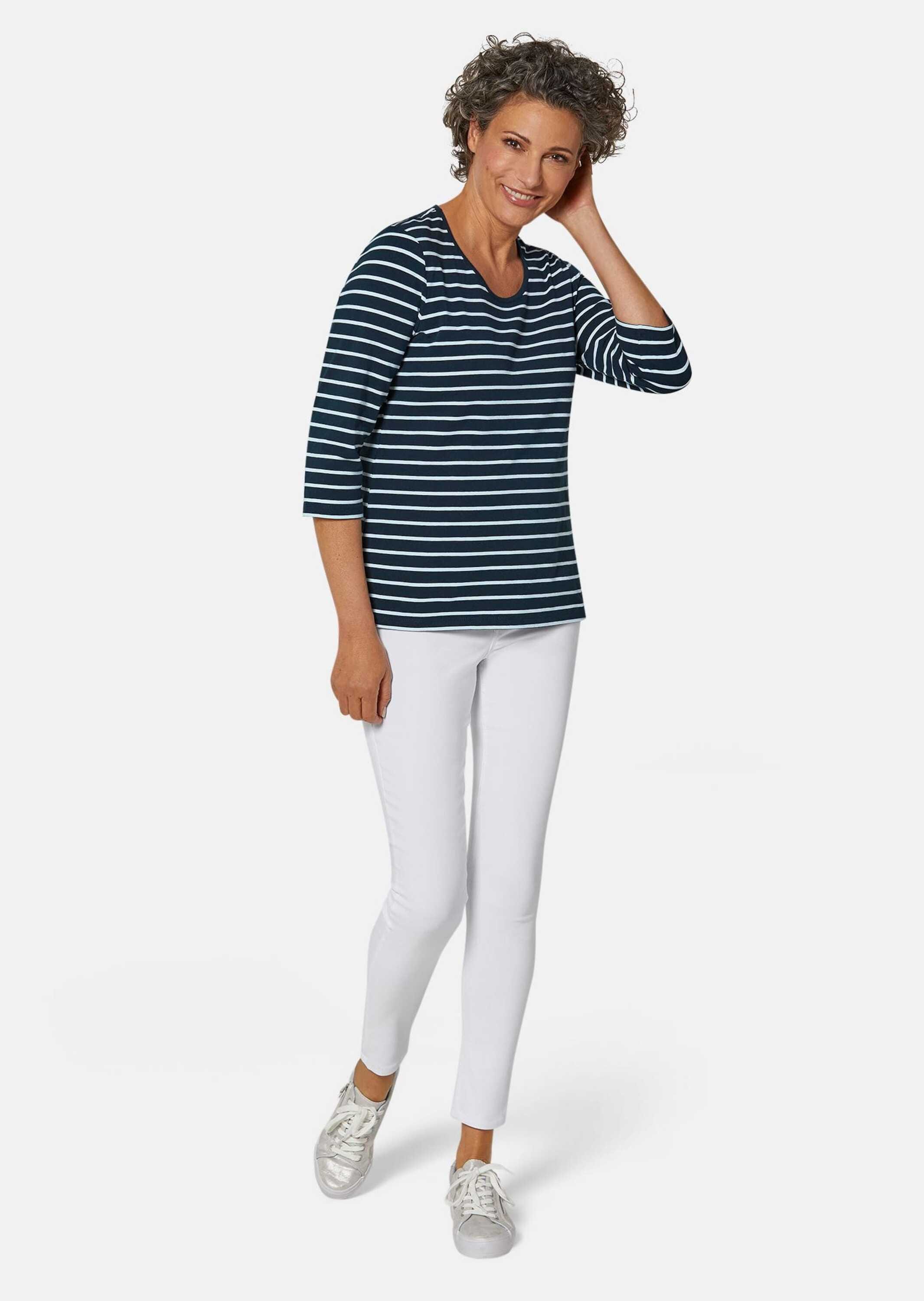 GOLDNER 3/4-Arm-Shirt »Buntgewirktes Ringelshirt«