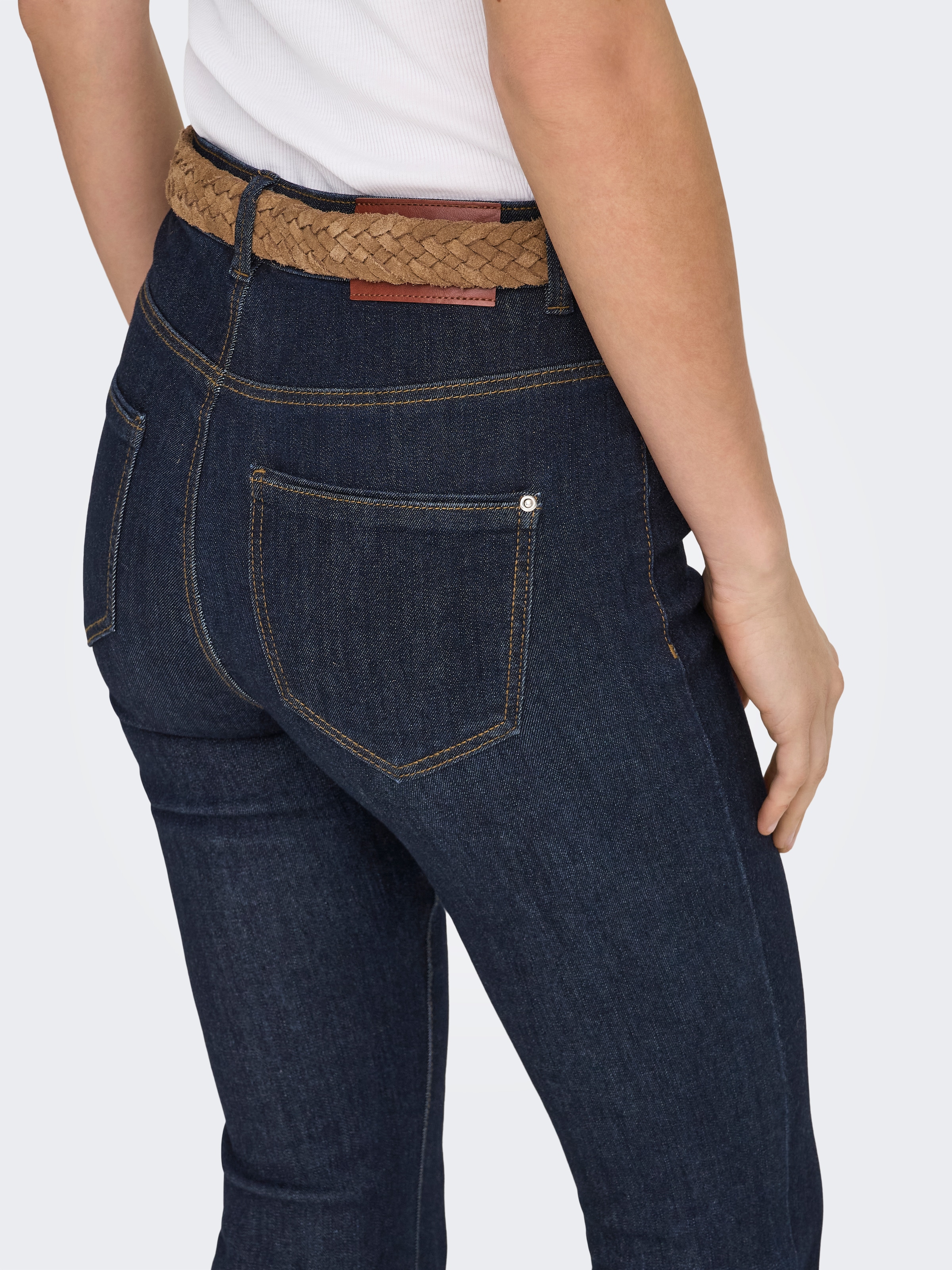 ONLY Bootcut-Jeans "ONLWAUW LIFE HW FLARED RINSE DNM" Materialmix, bootcut fit