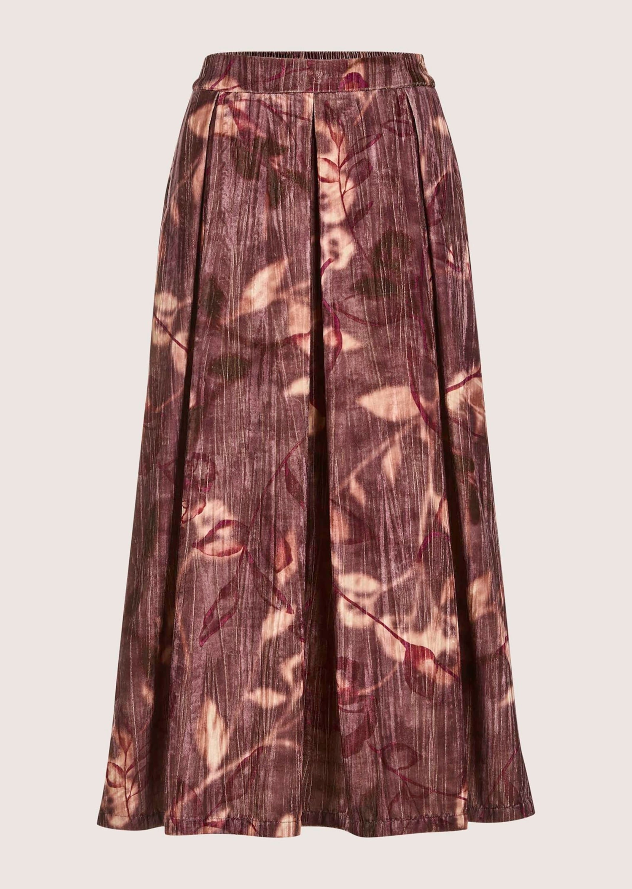 MADELEINE Midirock "Samtrock Eleganter Midirock mit floralem Design" Samtro günstig online kaufen