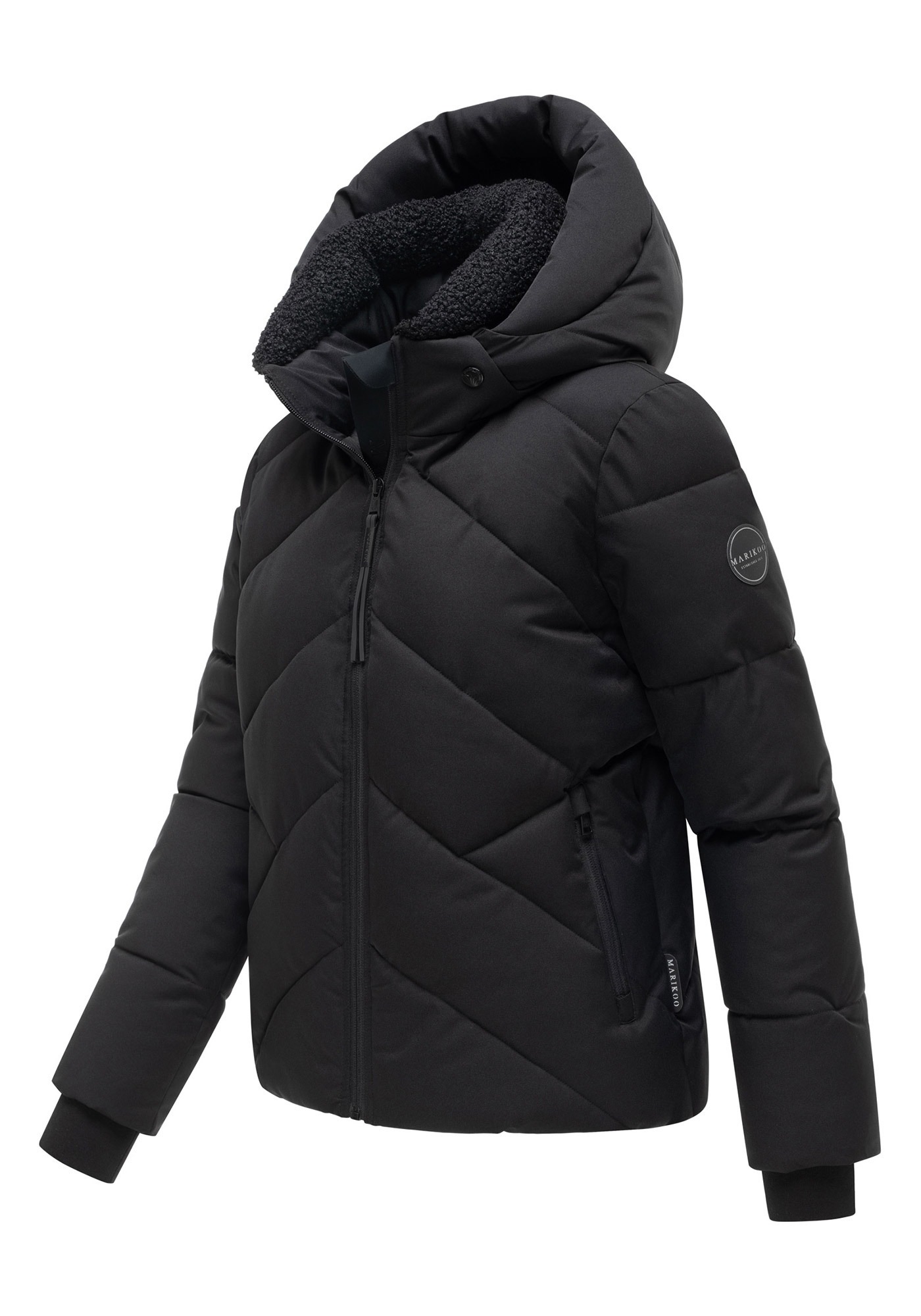 Marikoo Winterjacke »Shinamii« mit Kapuze Kurze Steppjacke mit Kapuze und diagonalem Steppmuster