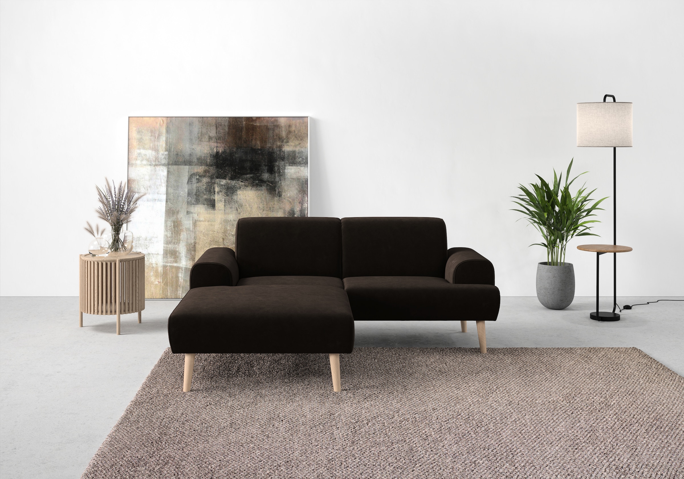 Home affaire Ecksofa "Swift Scandic Design, komfortabler Federkern, Breite 192cm, L-Form" Federkern-Polsterung, B/T/H: 192/83/176 cm