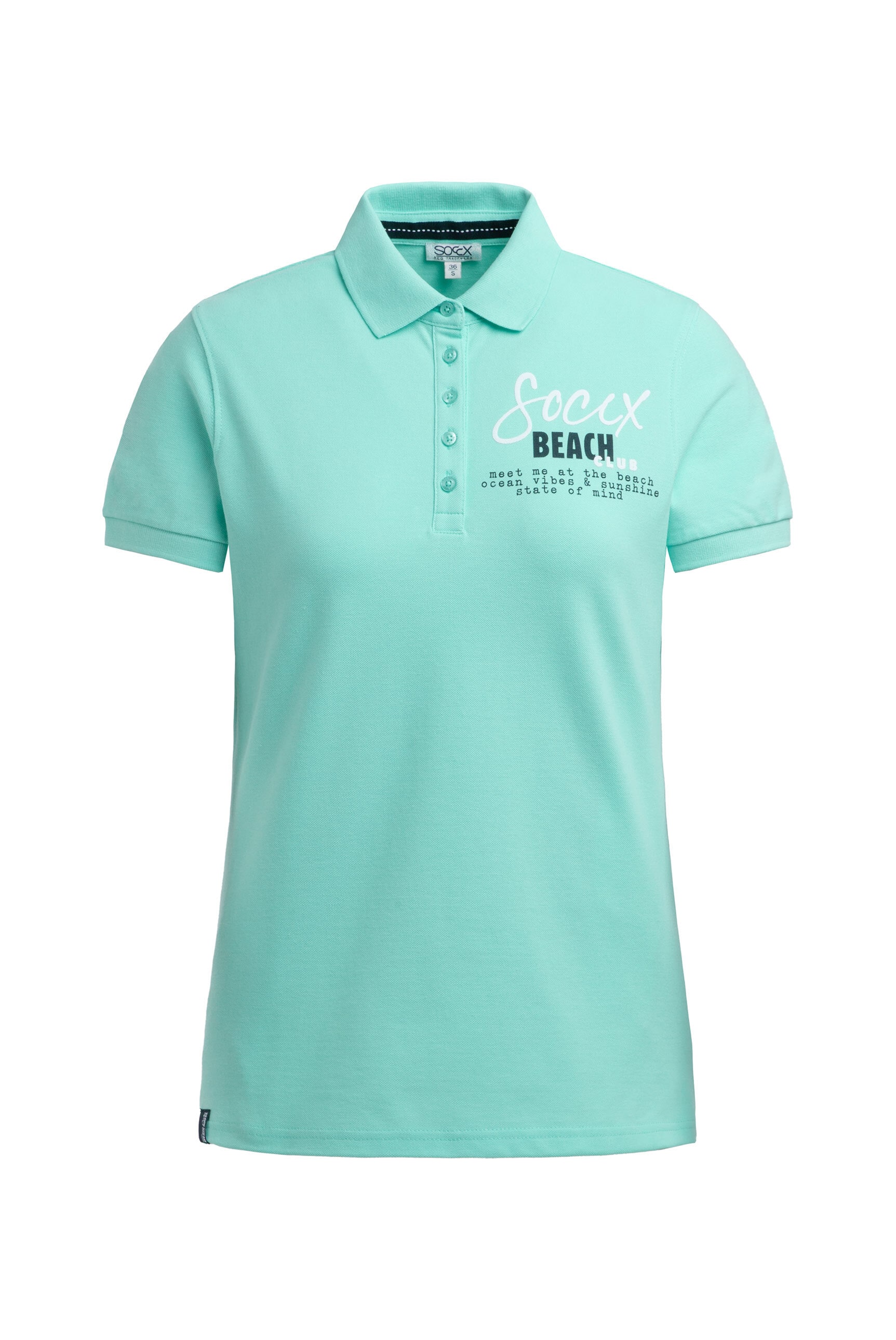 SOCCX Poloshirt mit Puff-Print