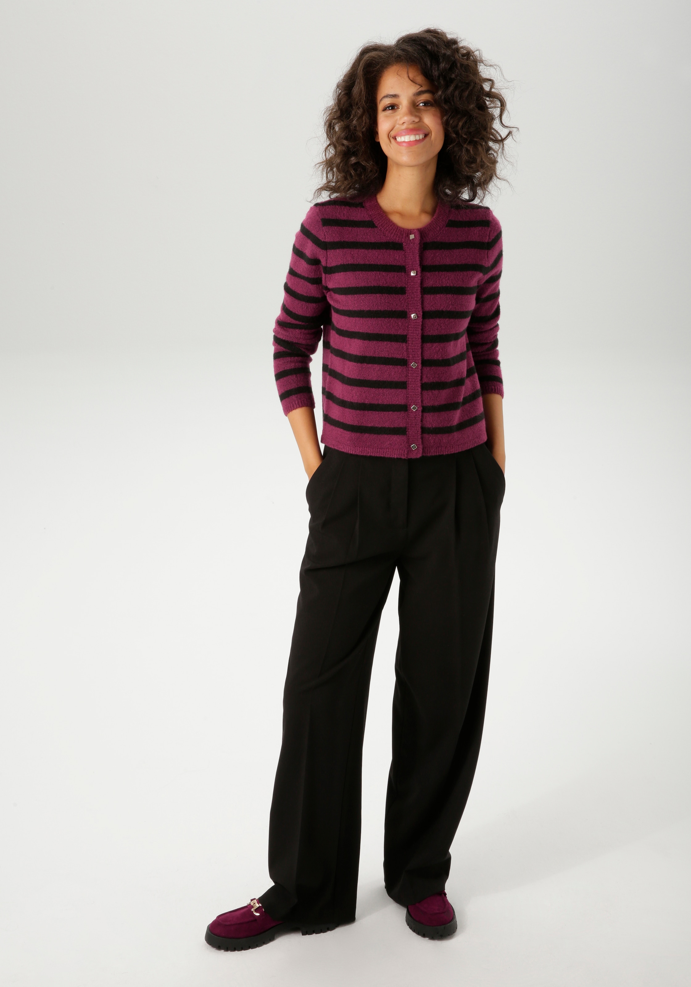 Aniston CASUAL Strickjacke, im Streifen-Dessin - NEUE KOLLEKTION