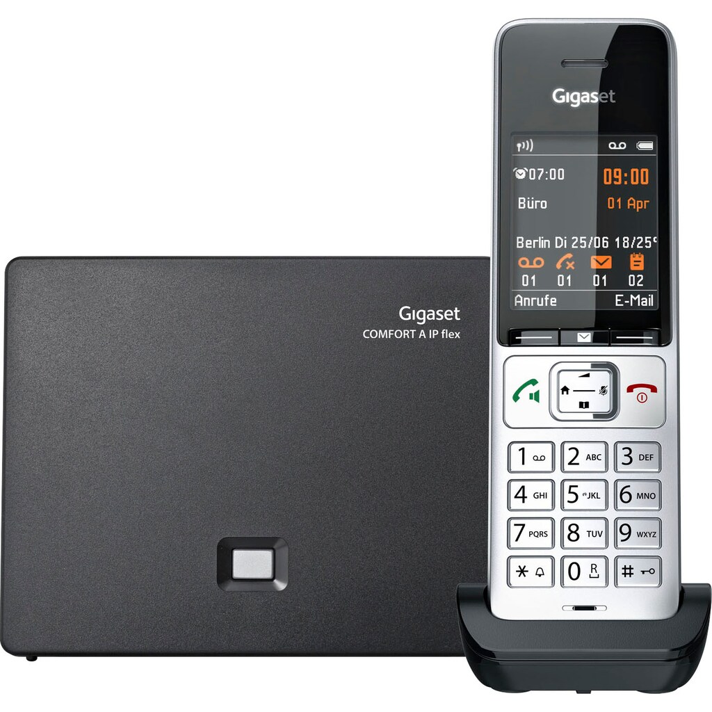 Gigaset Schnurloses DECT-Telefon »COMFORT 500A IP flex«, (Mobilteile: 1 LAN (Ethernet)