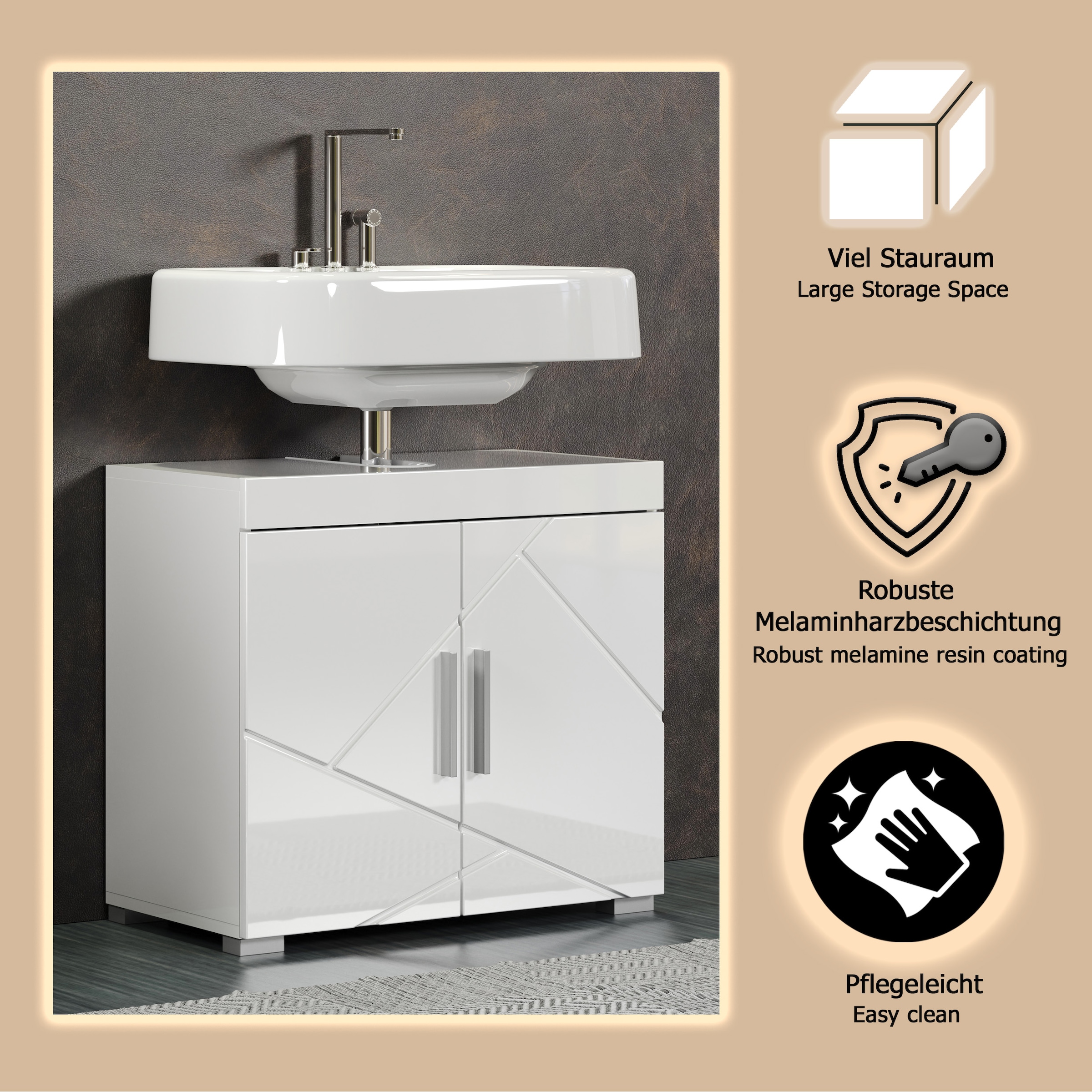 welltime Waschbeckenunterschrank »Avena« 1 Stk. tlg.