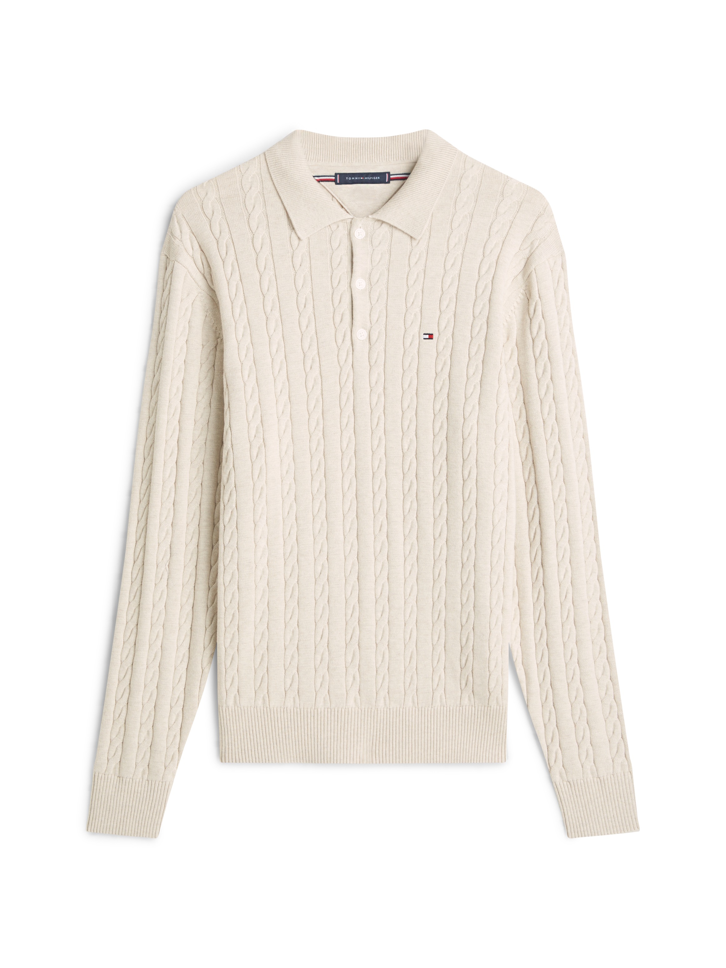 Tommy Hilfiger Polokragenpullover »CLASSIC COTTON CABLE« mit Zopfmuster, regular fit