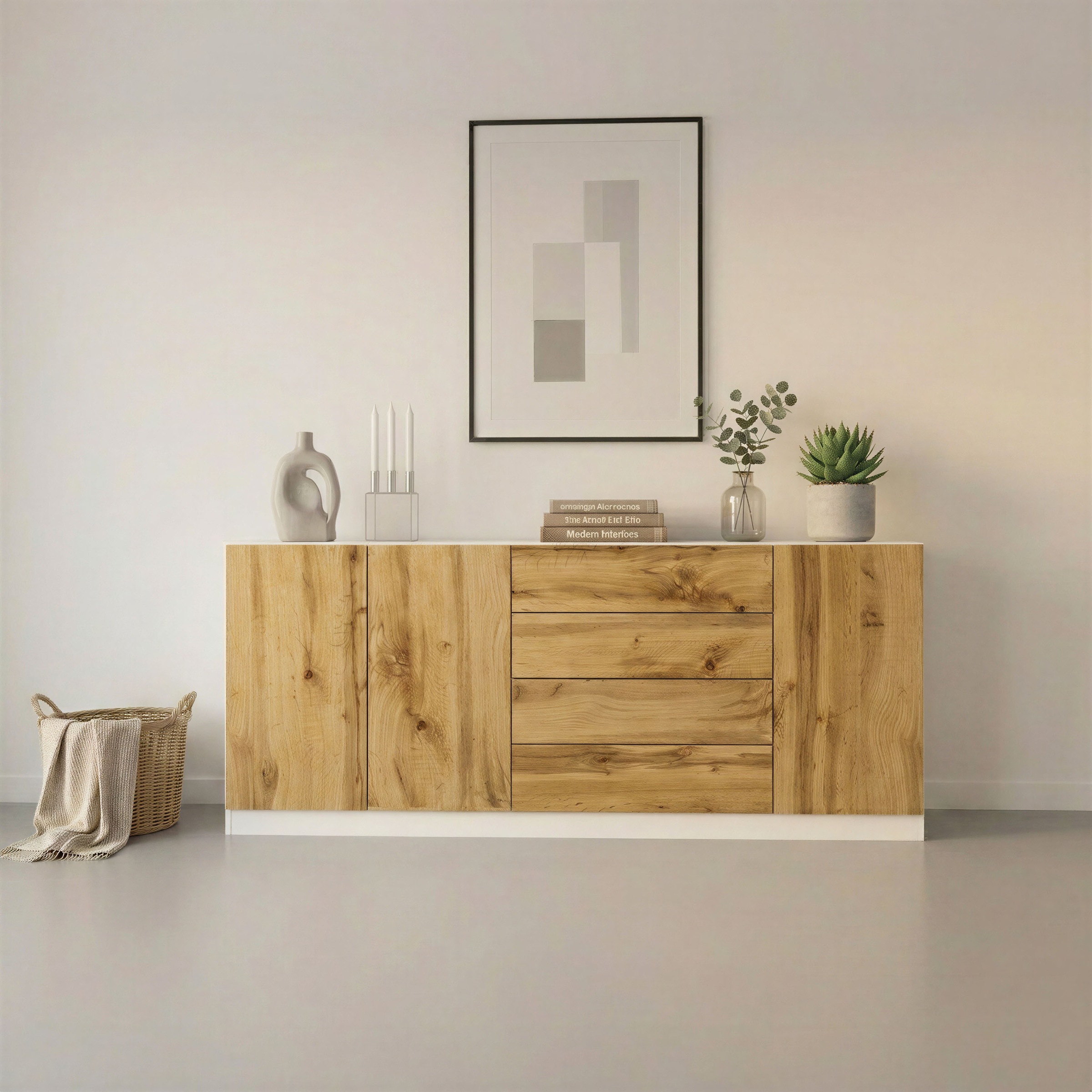 borchardt Möbel Sideboard "Vaasa, Kommode mit 3 Türen und 4 Schubkästen auf Kugelführungen" Breite 190 cm