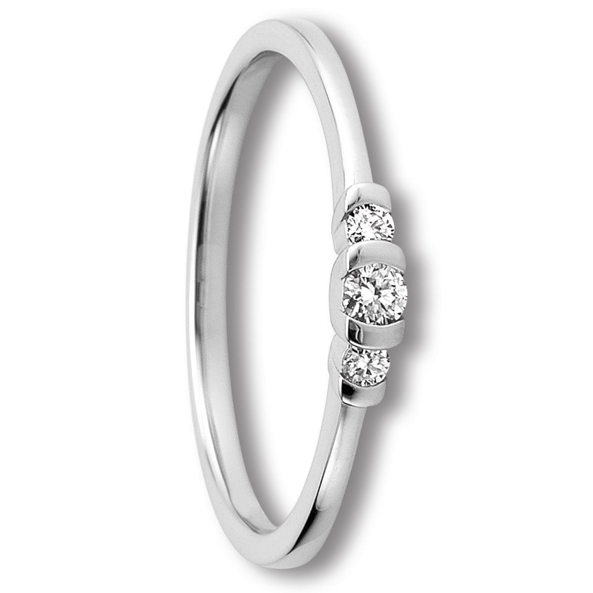 Diamantring ONE ELEMENT "0.11 ct Diamant Brillant Ring aus 585 Weißgold" Gr. 56, silber, Fingerringe, Damen, 56, 0,11 mit Diamant, Diamanten Gold Weißgold 585, Diamanten, Gold, Weißgold 585, Diamantring, Dezenter Glanz – Diamantakzente für besondere Momen
