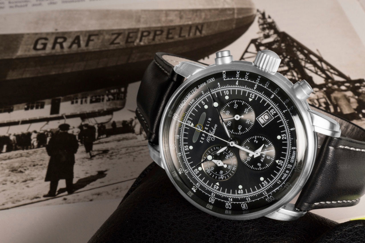 ZEPPELIN Chronograph »100 Jahre, 7680-2«, Armbanduhr, Quarzuhr, Herrenuhr, Datum, Stoppfunktion, Made in Germany