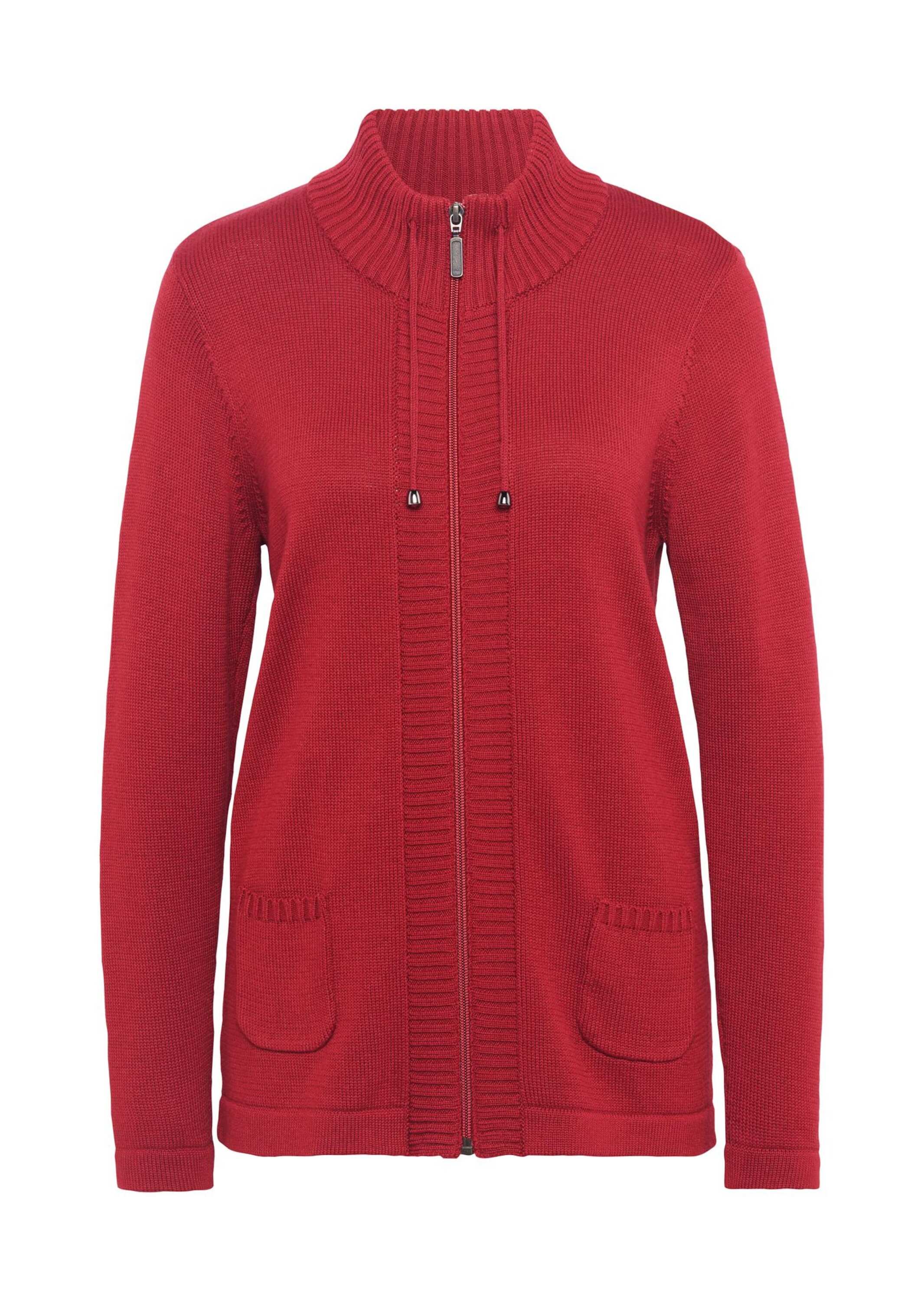 GOLDNER Strickjacke "Herbstcardigan mit Reißverschluss" Aufwendig in Form gestrickt für perfekte Passform