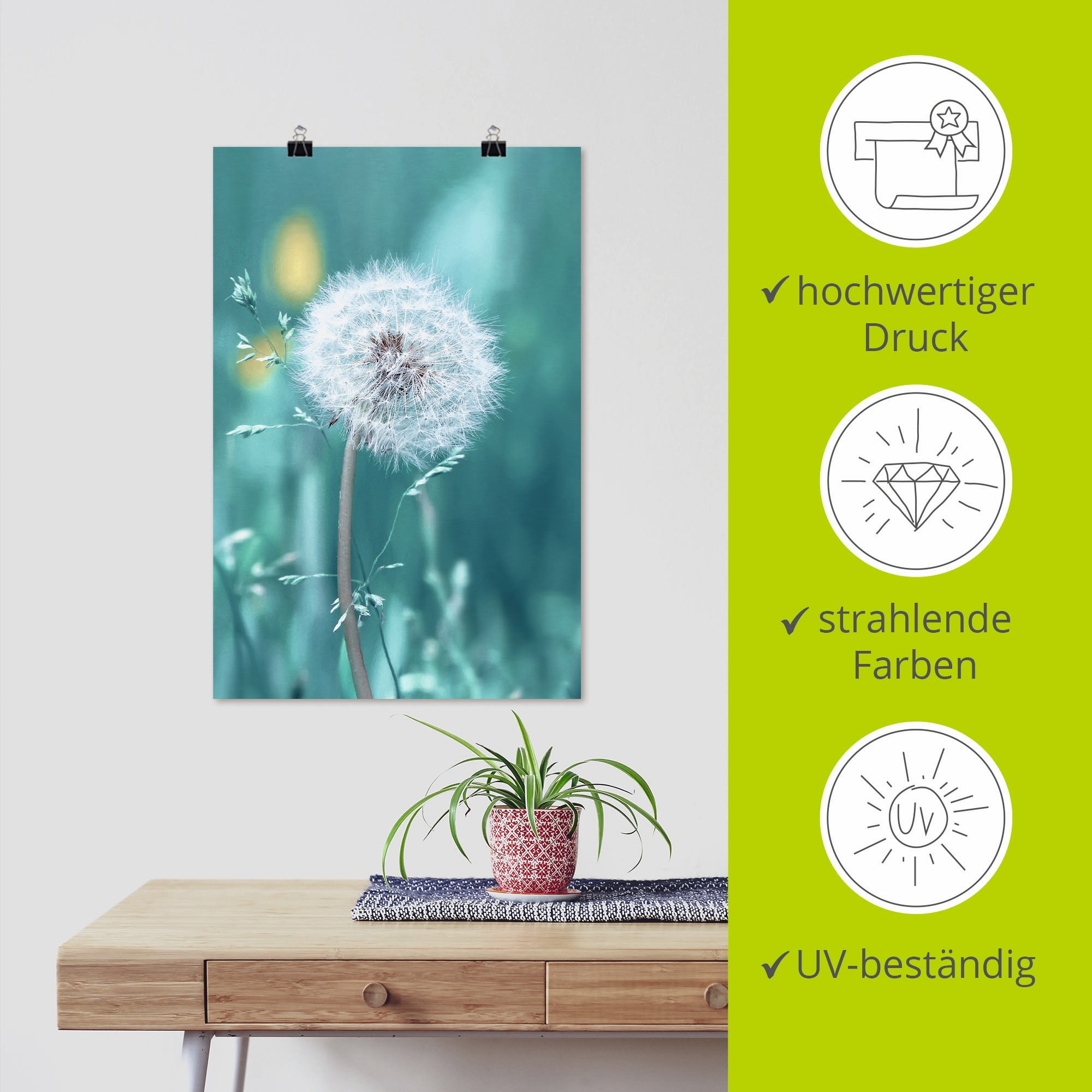 Artland Wandbild »Pusteblume«, Blumen, (1 St.), als Leinwandbild, Poster, Wandaufkleber in verschied. Größen