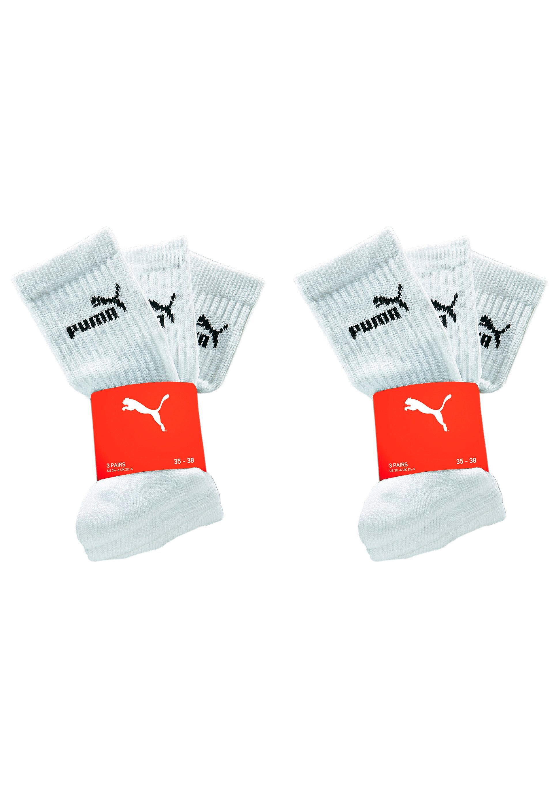 PUMA Sportsocken, (6 Paar), mit klassischer Rippe