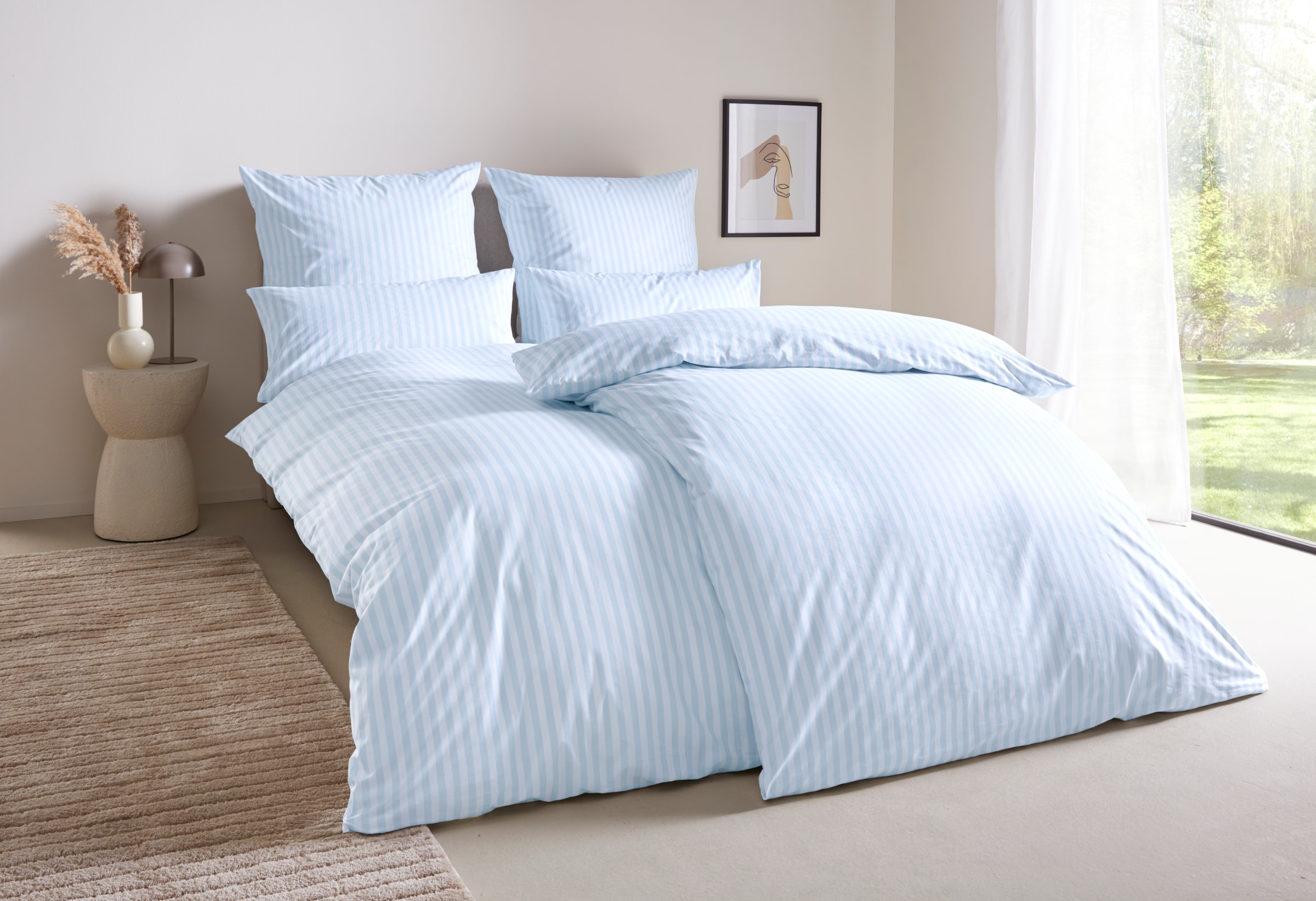 LeGer Home by Lena Gercke Bettwäsche »Linnea« 2 Stk. tlg. aus 100% Baumwolle , Streifendesign