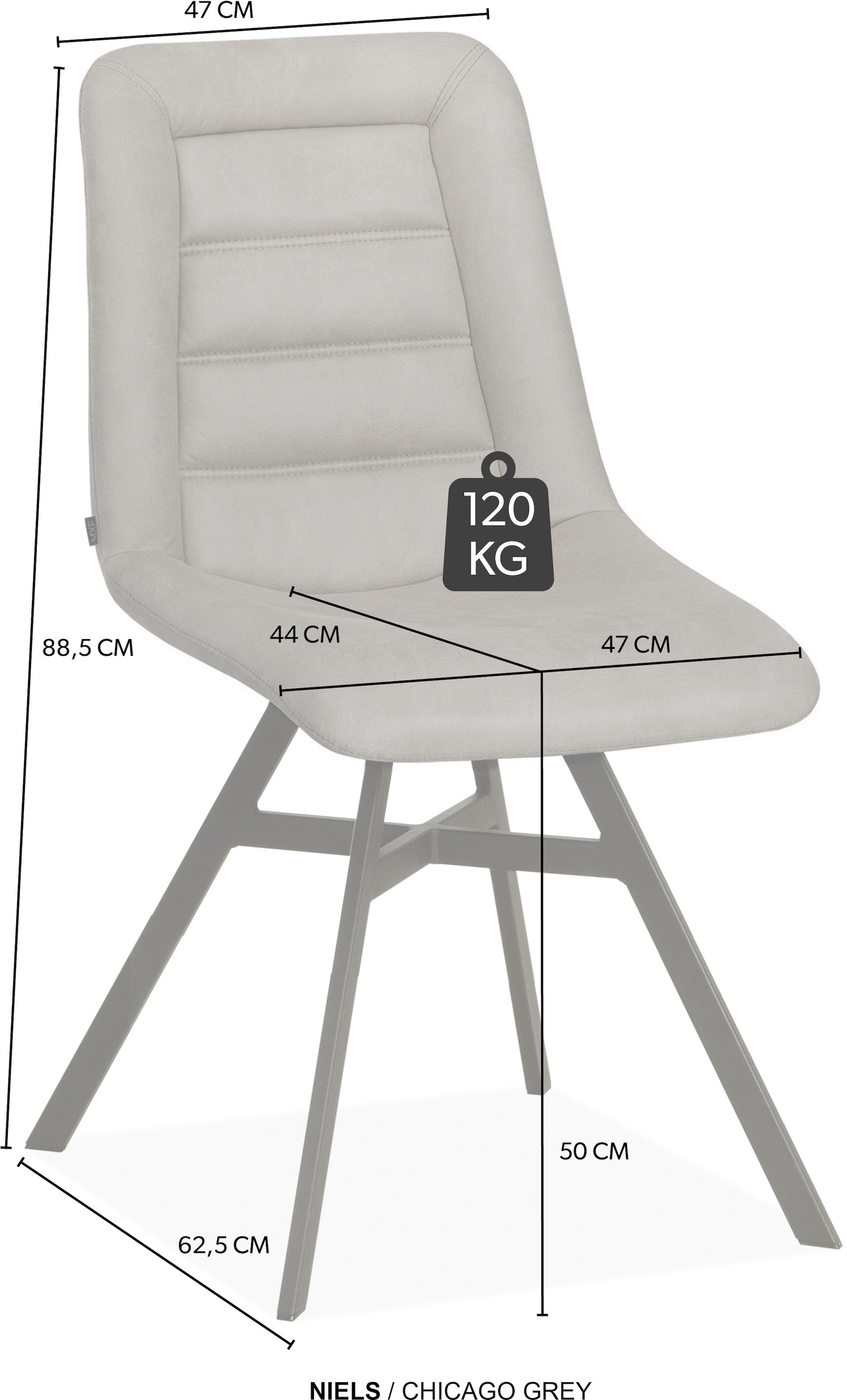 OMG Design Esszimmerstuhl »Niels« (Set) 2 Stk. Stoff Esszimmerstuhl, pflegeleichter Bezug