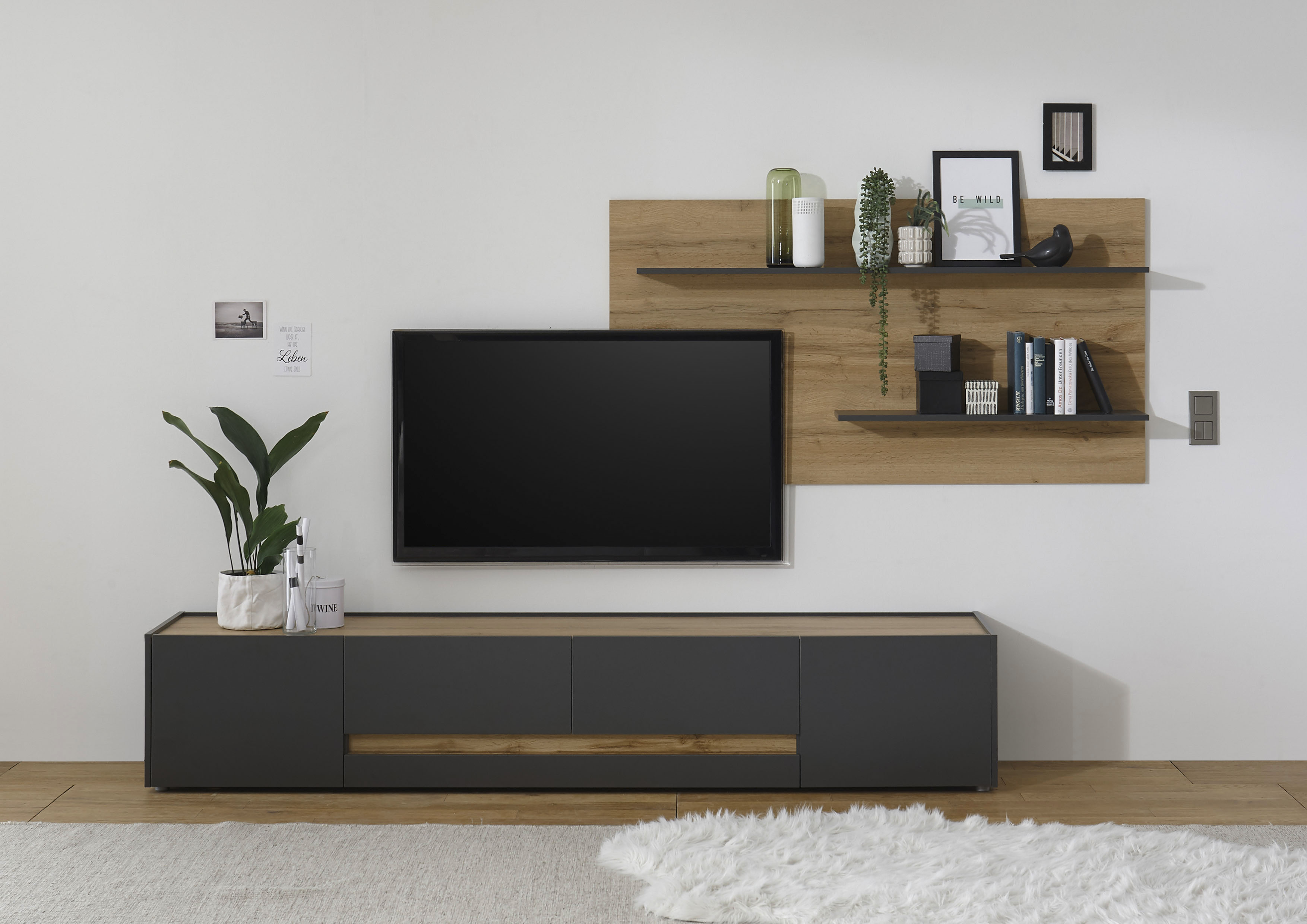 Home affaire Wohnwand "City/Giron, moderne Anbauwand, Komplettset in vielen Farben verfügbar" Set, 2 Stk. tlg.