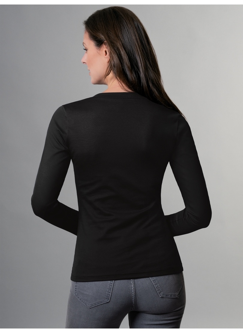 Trigema T-Shirt »TRIGEMA Langarmshirt mit V-Ausschnitt«, (1 tlg.)