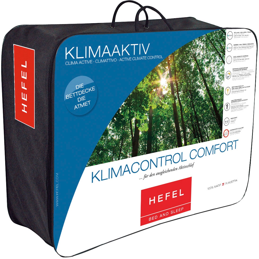 Thumbnail - Hefel Naturfaserbettdecke "Klima Controll Comfort" leicht Füllung LyocellTENCEL 1 Stk. tlg. Die Decke,die atmet. Kein Sc...