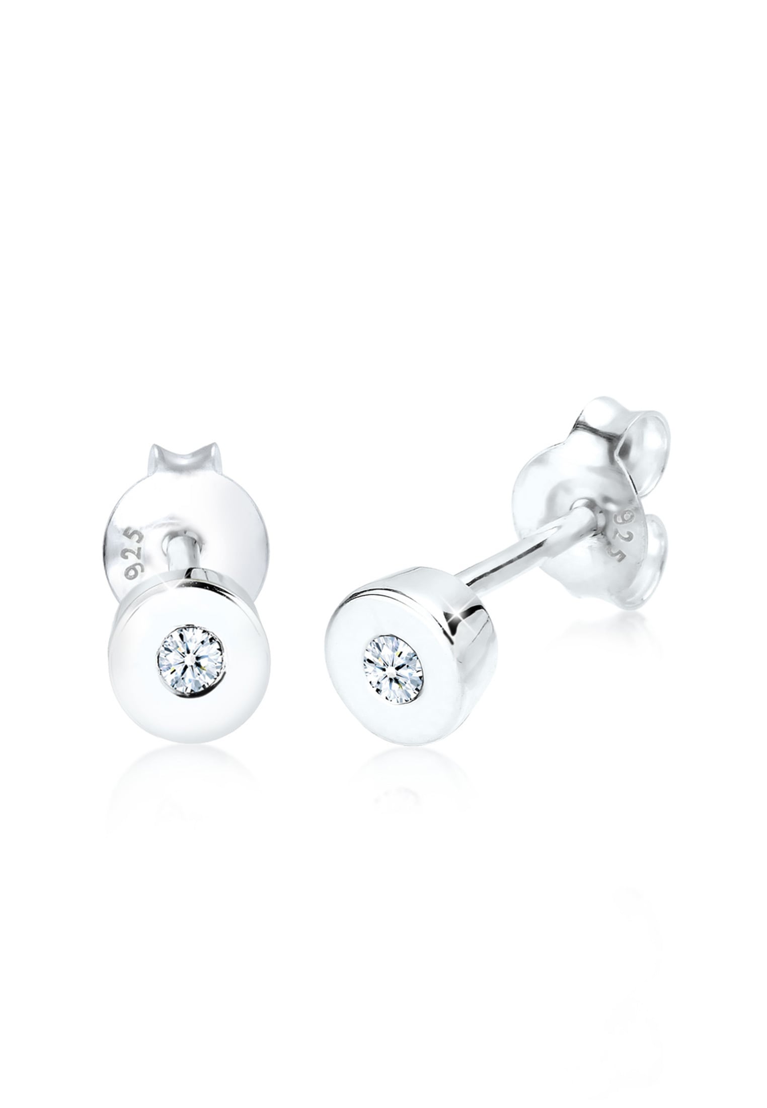 Elli DIAMONDS Paar Ohrstecker »Basic Klassiker Diamant 0.06 ct. 925 Silber«