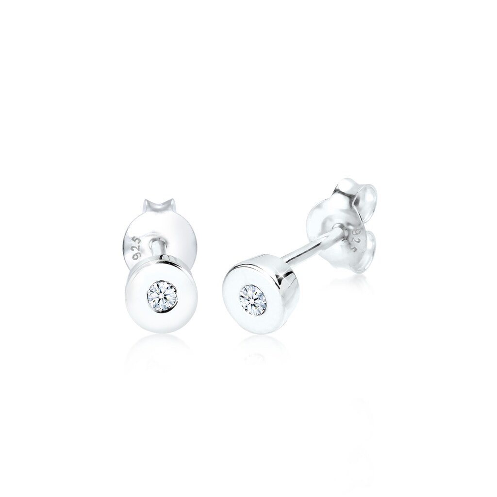 Elli DIAMONDS Paar Ohrstecker »Basic Klassiker Diamant 0.06 ct. 925 Silber«