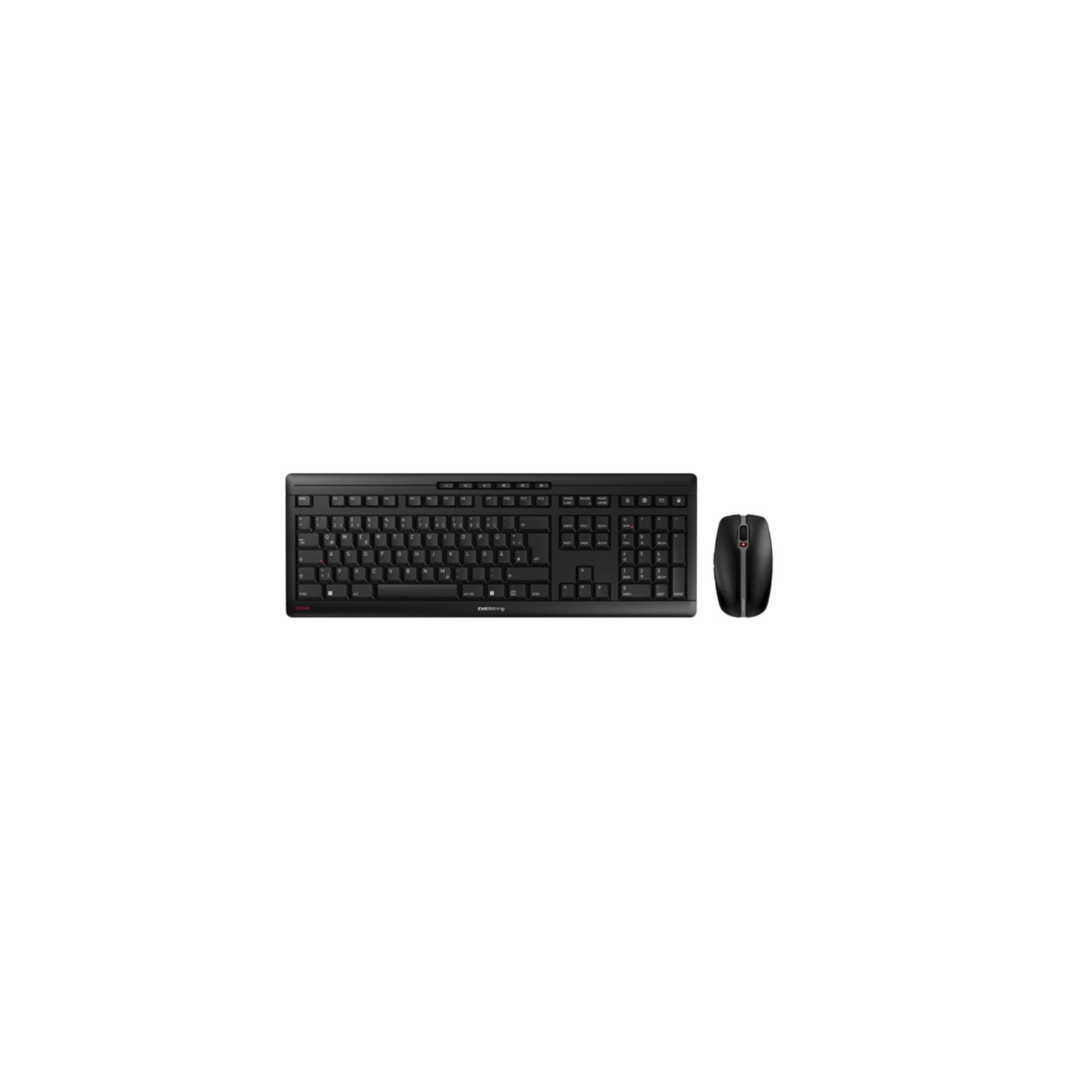 Cherry Tastatur »Stream Desktop Recharge«, (Angenehmes Tippen-Antirutsch-Füße-Funktionstasten-Lautstärkeregler-Multimedia-Tasten-USB-Anschluss-Ziffernblock-Windows-Sperrtaste)