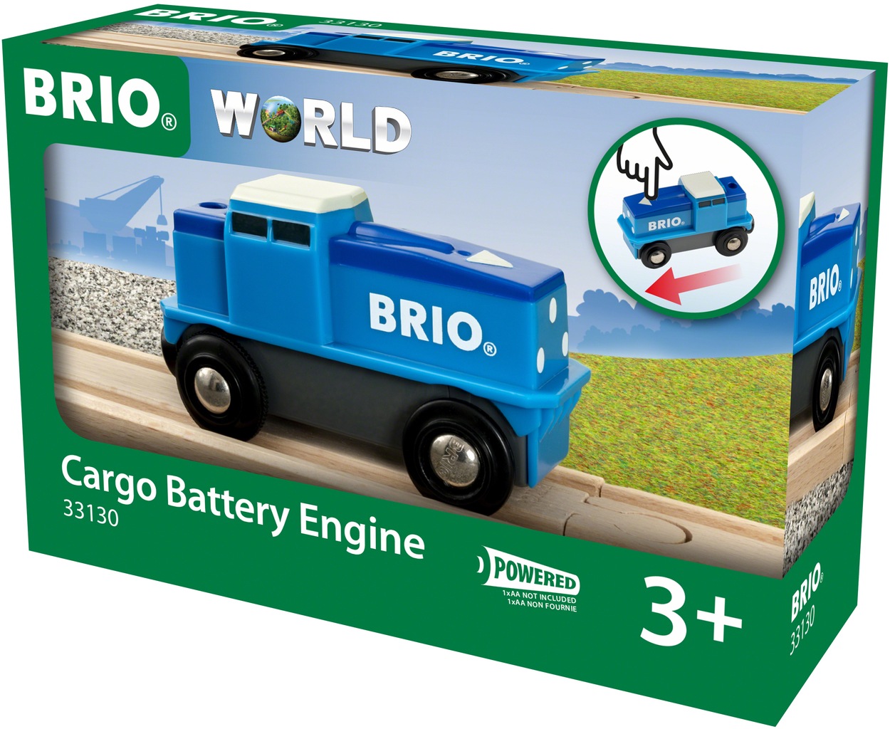 BRIO® Spielzeug-Lokomotive »BRIO® WORLD, Blaue Batterie-Frachtlok«