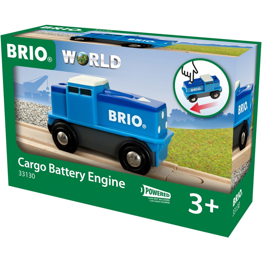 BRIO® Spielzeug-Lokomotive »BRIO® WORLD, Blaue Batterie-Frachtlok«, FSC® - schützt Wald - weltweit