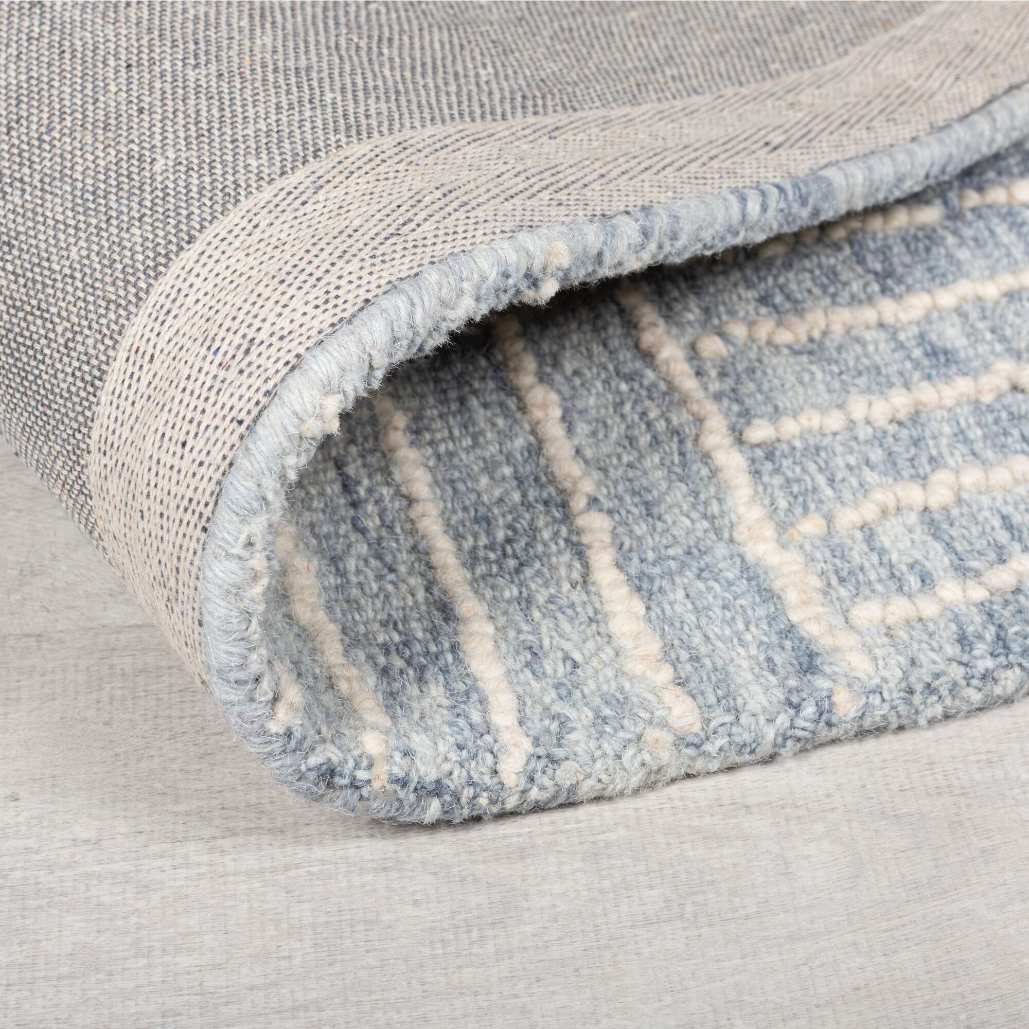 FLAIR RUGS Wollteppich »Abstract Check«, rechteckig, 5 mm Höhe, Teppich aus Wolle mit abstraktem Karomuster