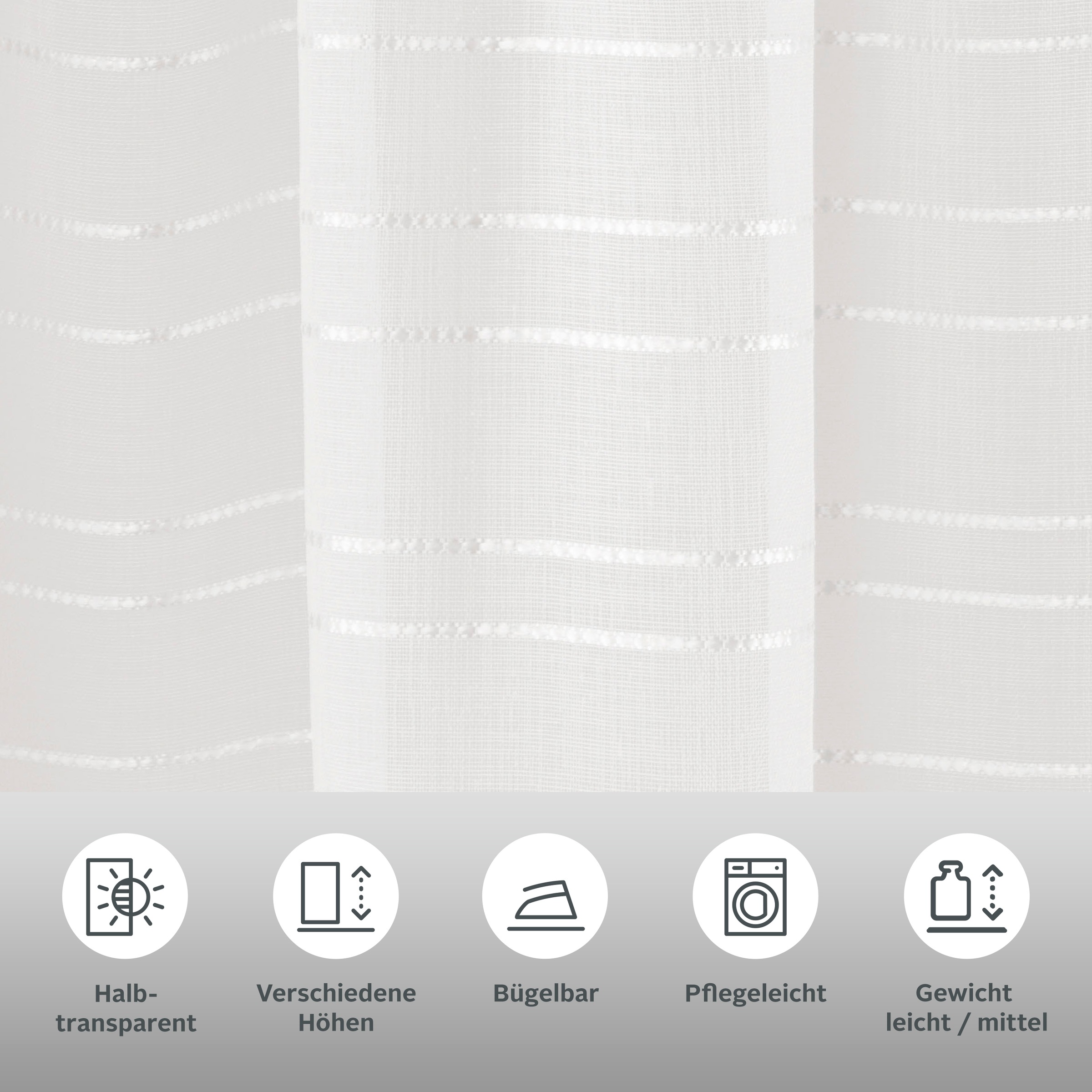 Bruno Banani Gardine "Linus" Kräuselband 1 Stk. tlg. 1 Schal, eingewebte Qu günstig online kaufen