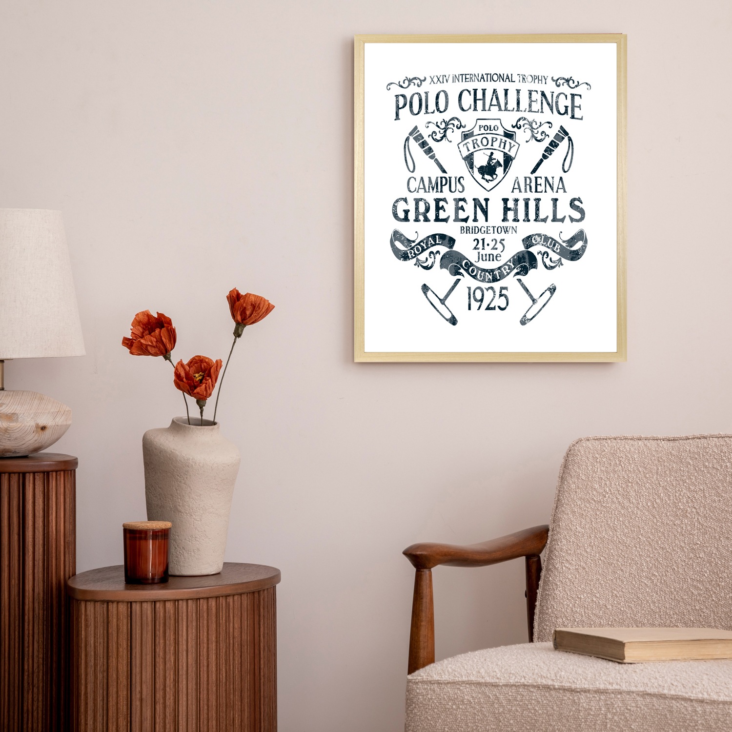 queence Bild mit Rahmen "Vintage Wappen Polo Challenge" Großbritannien  Sch günstig online kaufen