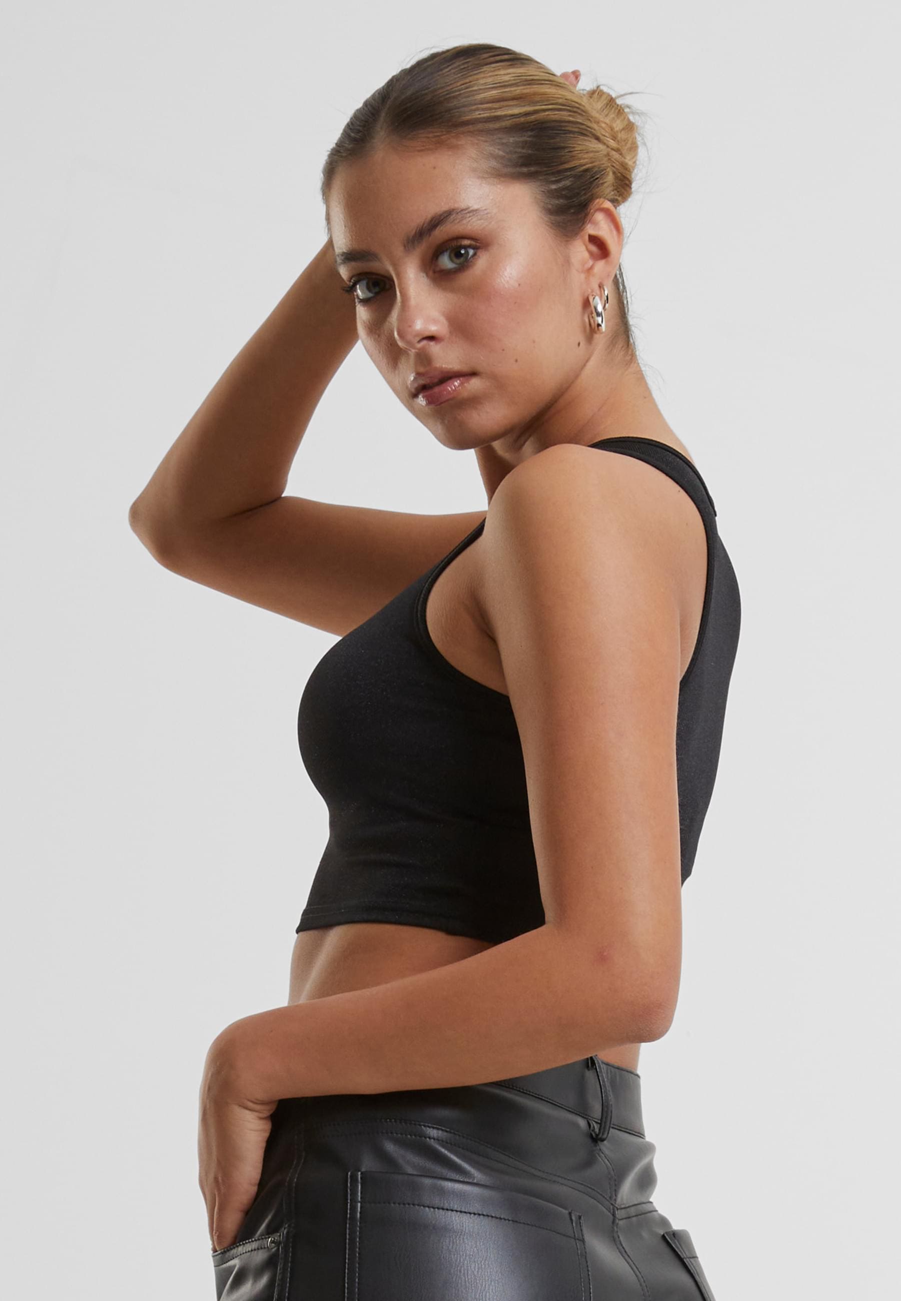 URBAN CLASSICS Muskelshirt »Urban Classics Ladies Glitter Cropped Top«, (1 tlg.)