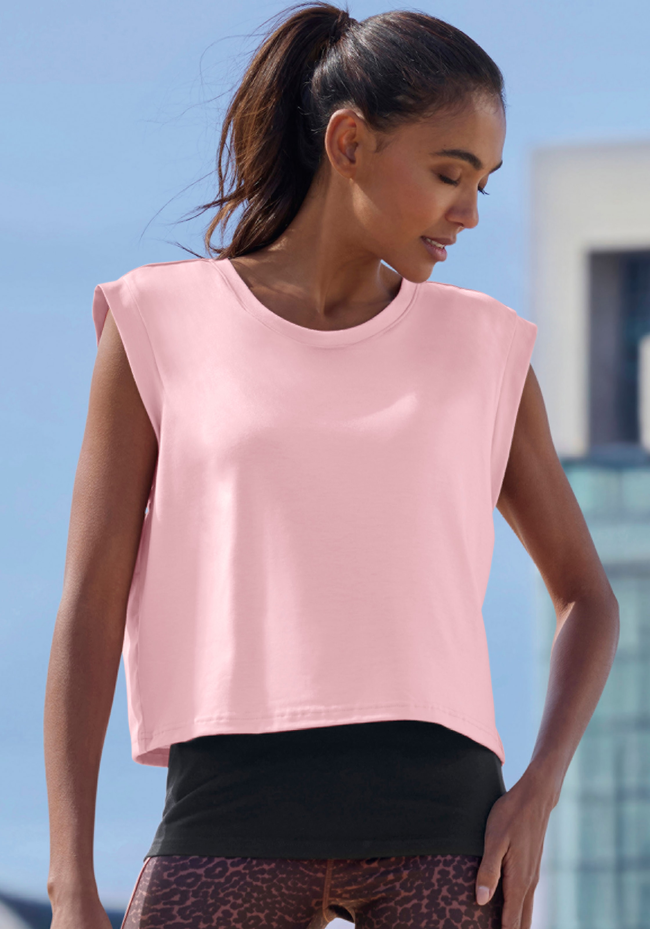 LASCANA ACTIVE 2-in-1-Shirt "Tropical" im doppellagigen Look günstig online kaufen