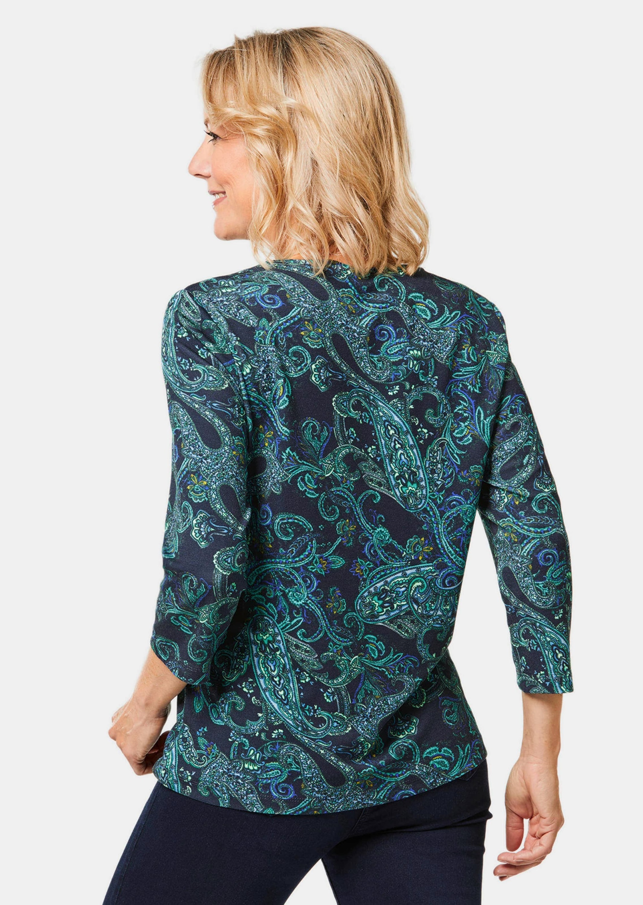 GOLDNER Print-Shirt "Modernes Jersey-Shirt, Paisley-Muster" hoher Viskosean günstig online kaufen