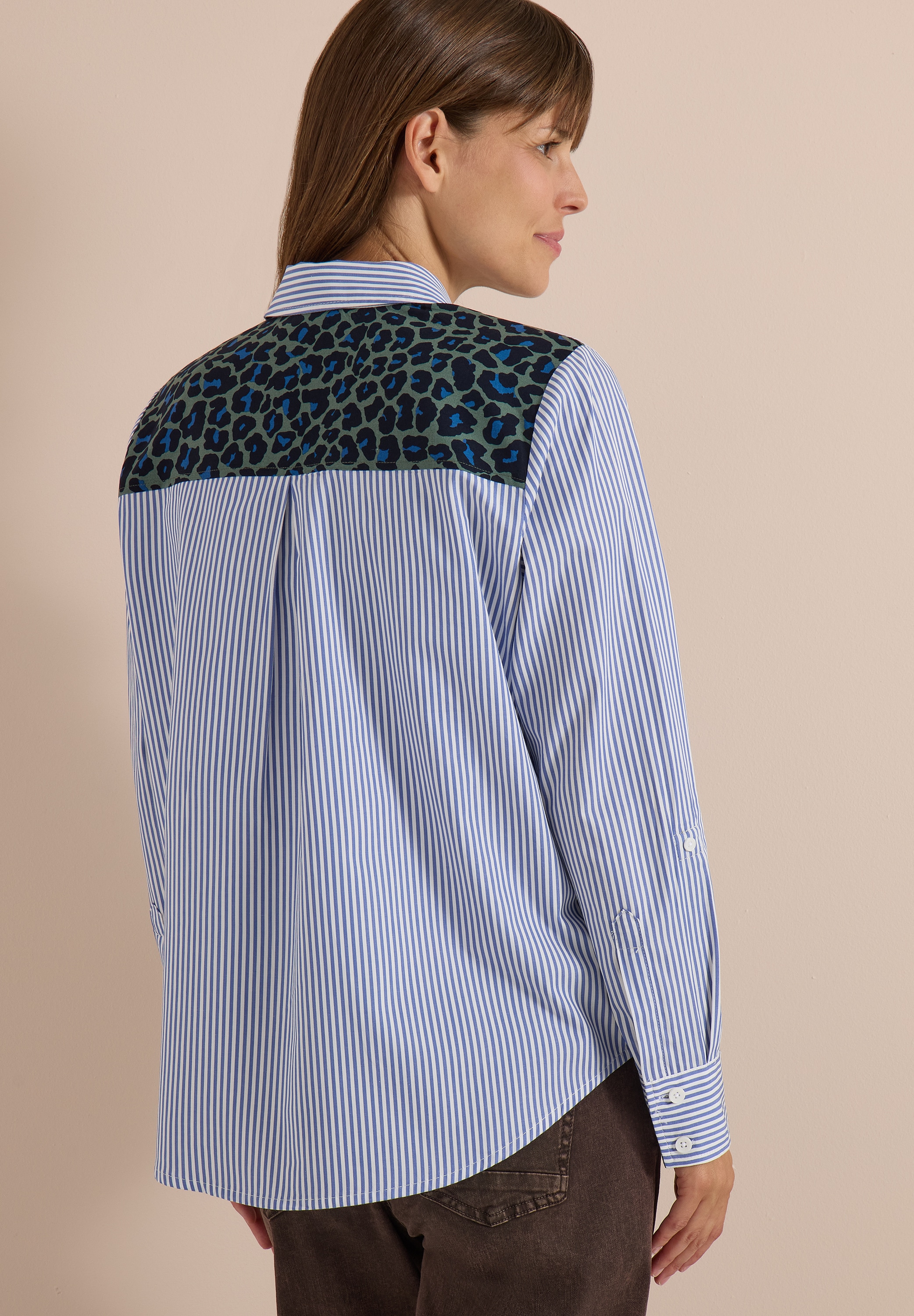 Cecil Hemdbluse Kontrastfabene Details im Animal-Print