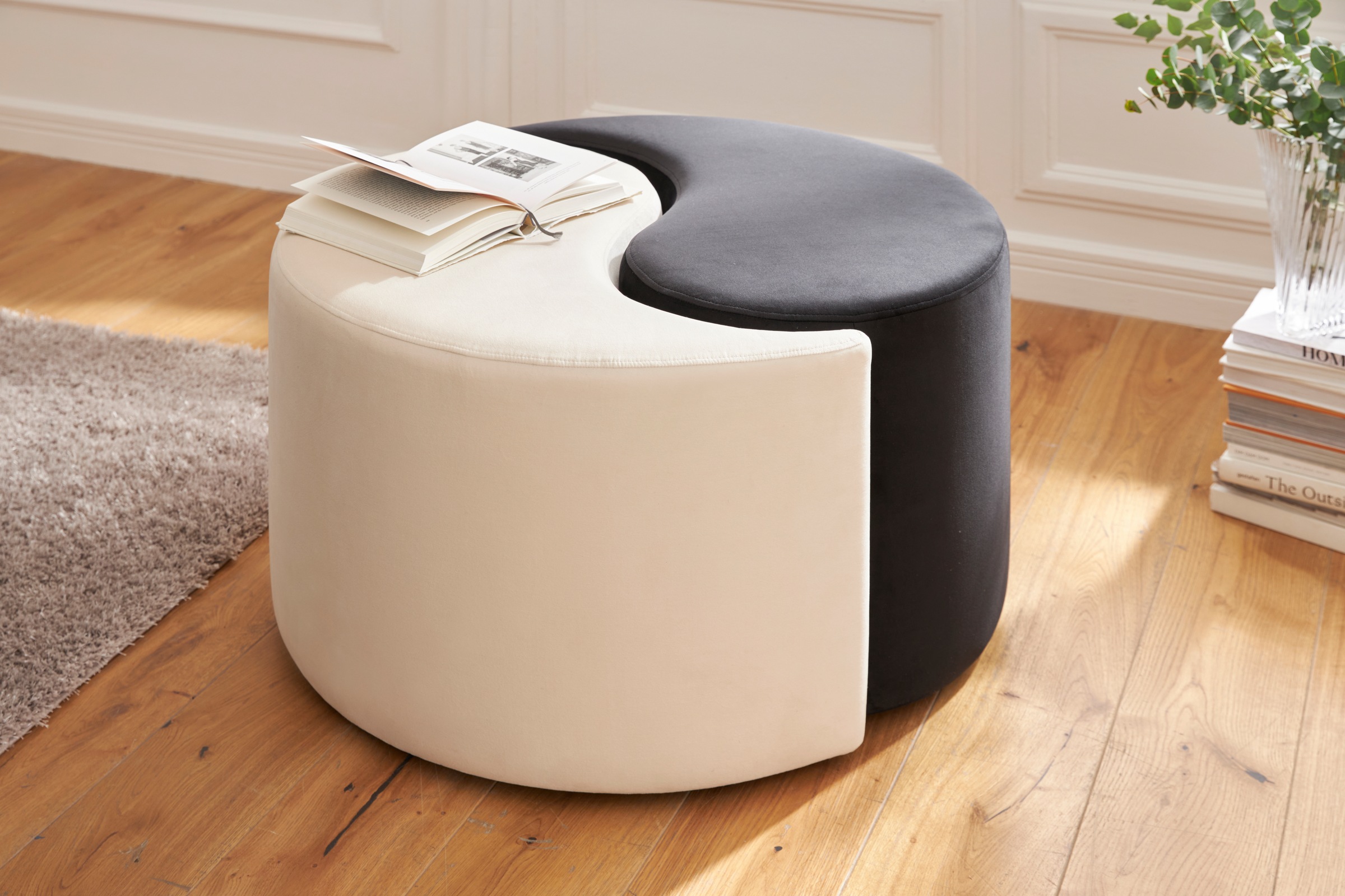 Home affaire Polsterhocker "Yin&Yang Durchmesser 82cm", 2teilig, einzeln st günstig online kaufen