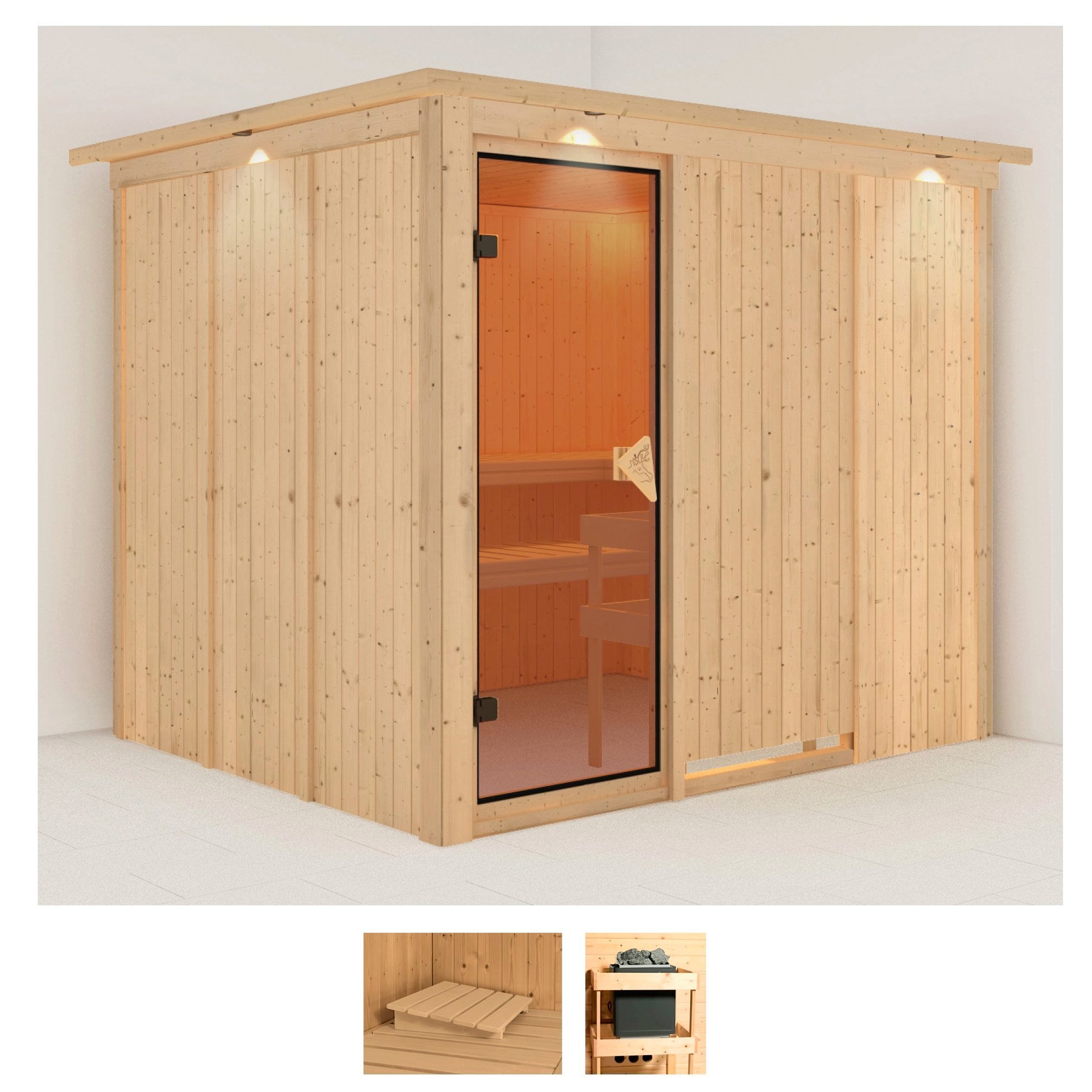 Karibu Sauna "Gitte" Set, ohne Ofen