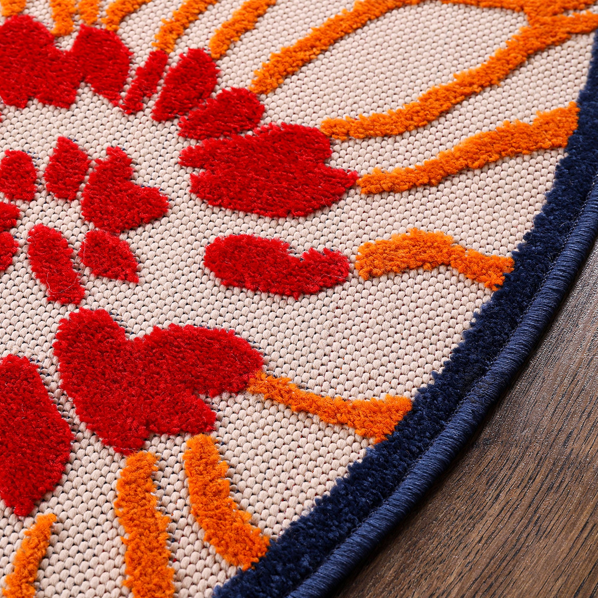 Sanat Teppich »Floral 2 Outdoor«, rund, 6 mm Höhe, In- und Outdoor geeignet, florales Design, Balkon, Terasse