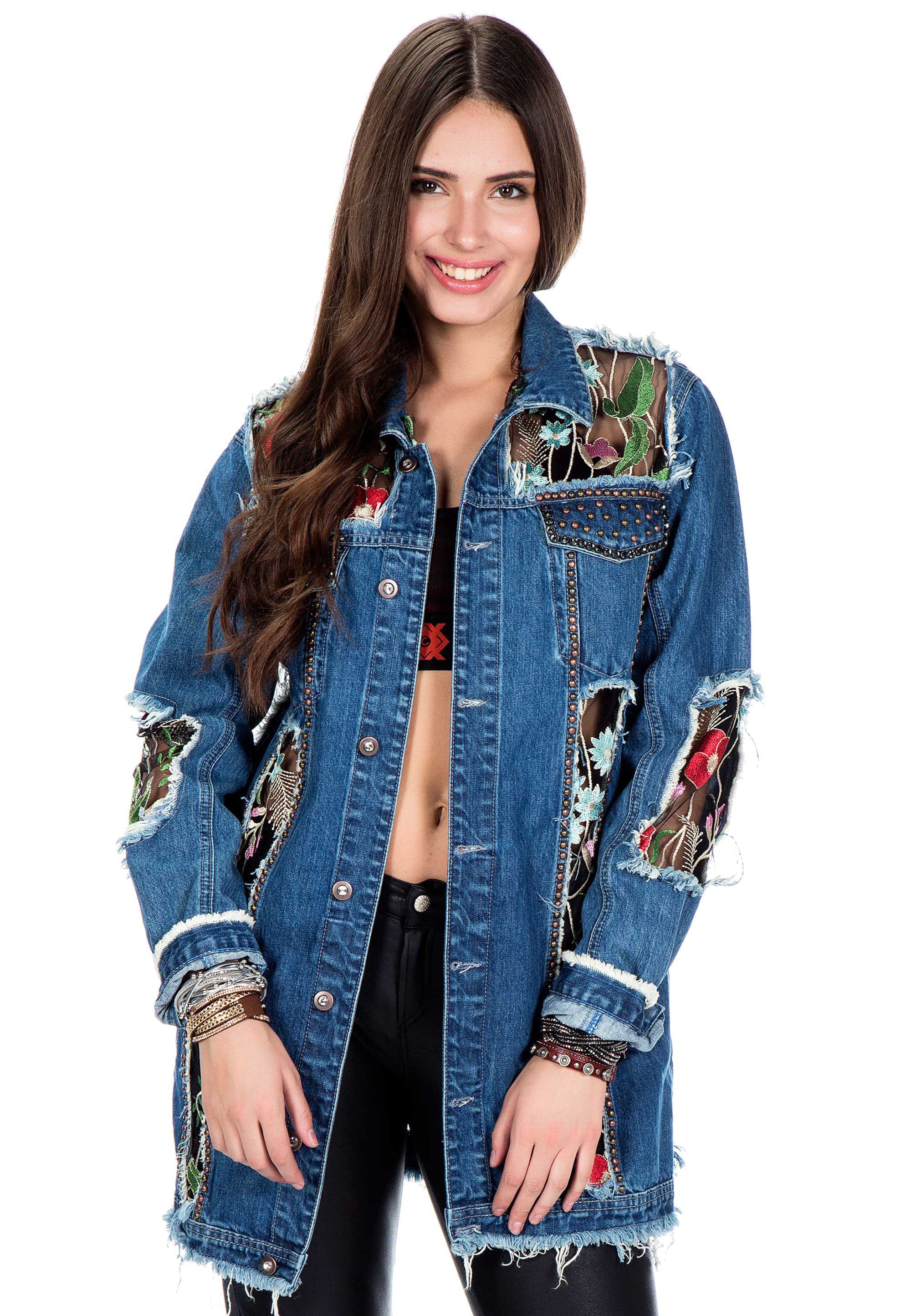 Cipo & Baxx Jeansjacke, mit extravagantem Rückendesign