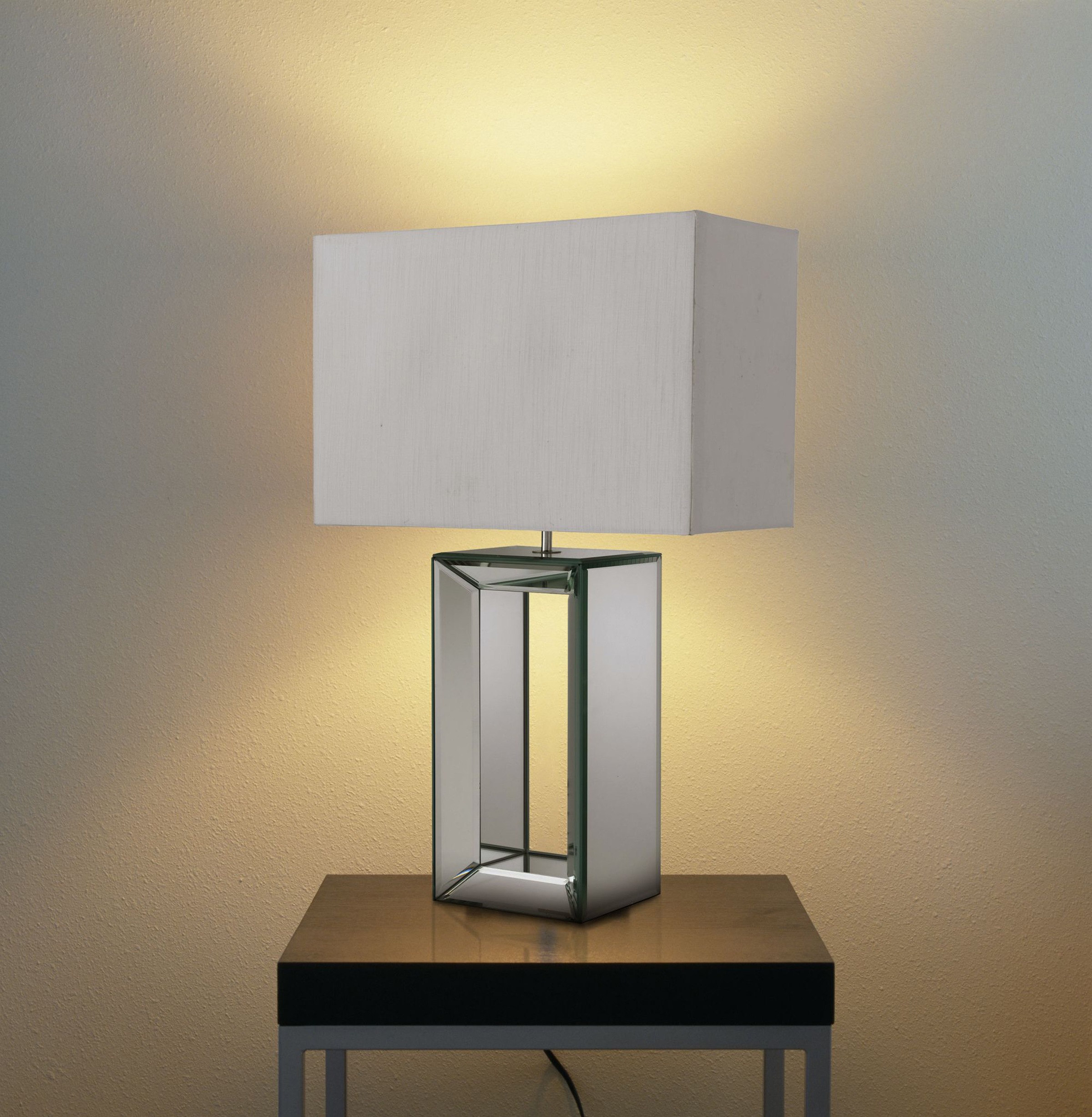 Searchlight Tischleuchte »Mirror-Tischleuchte - Spiegelglas und weißer Schirm« E27 1 Stk.