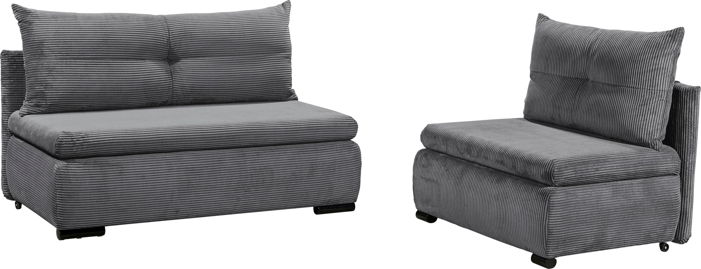 ED EXCITING DESIGN Schlafsofa »Charlie«, Schlafsessel mit Bettkasten & 1 Rückenkissen